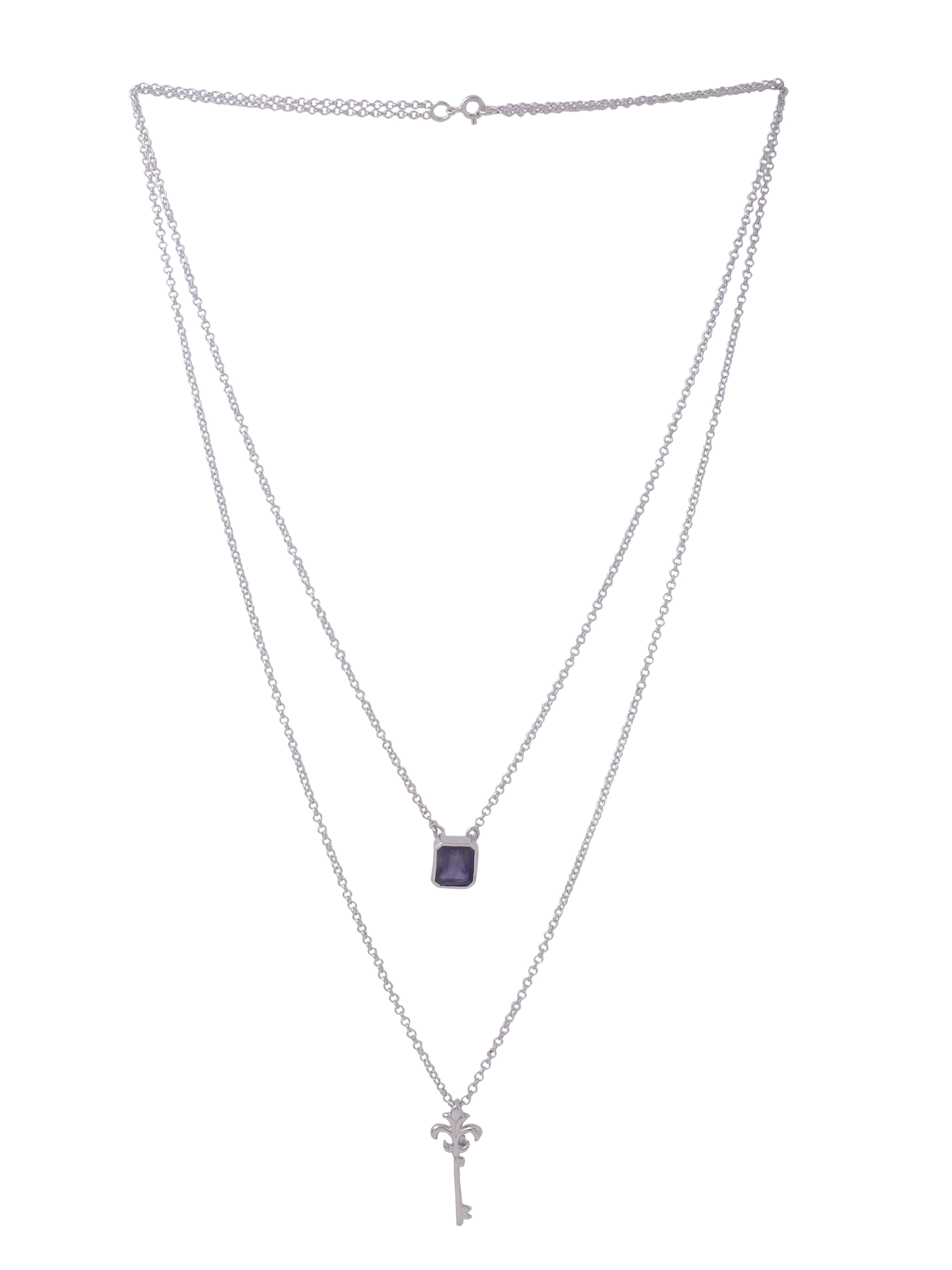 Men's Sterling Silver Iolite Pendant - Sophisticated Elegance - Kicky & Perky