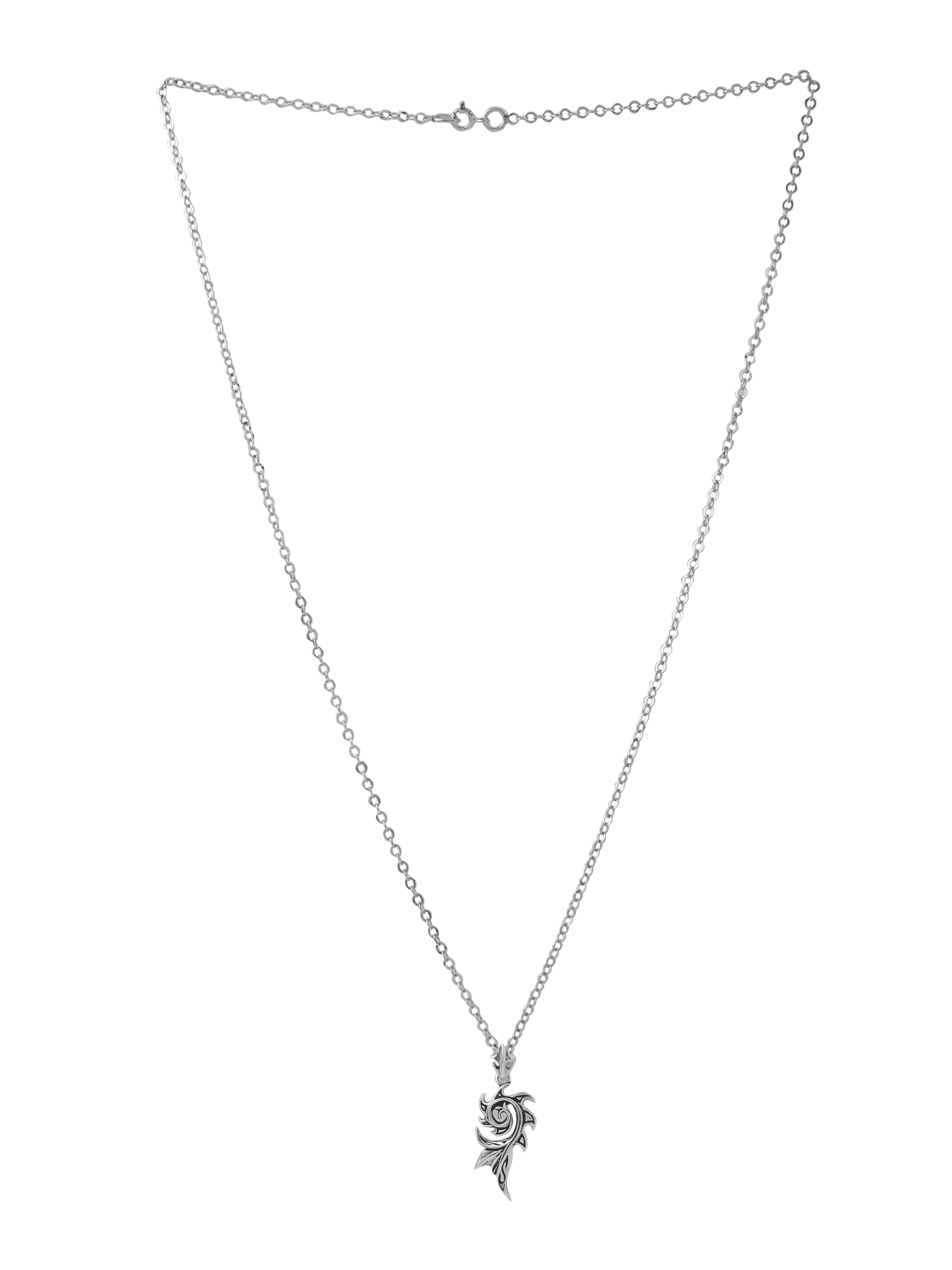Modern Dragon Flame Pendant | Sterling Silver Jewellery for Men - Kicky & Perky