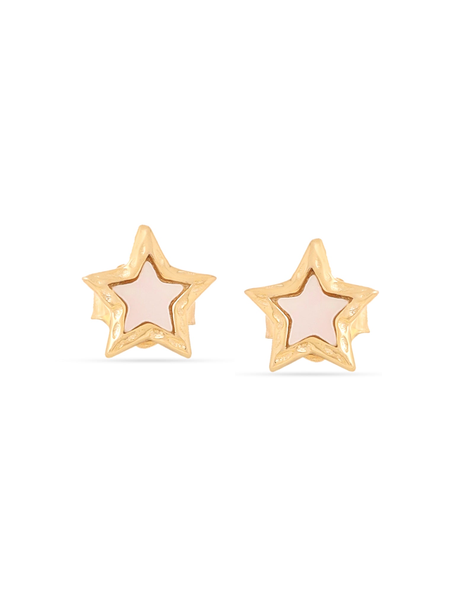 Syra 24k Gold Star-Shaped Mother of Pearl 925 Sterling Silver Stud Earrings For Women