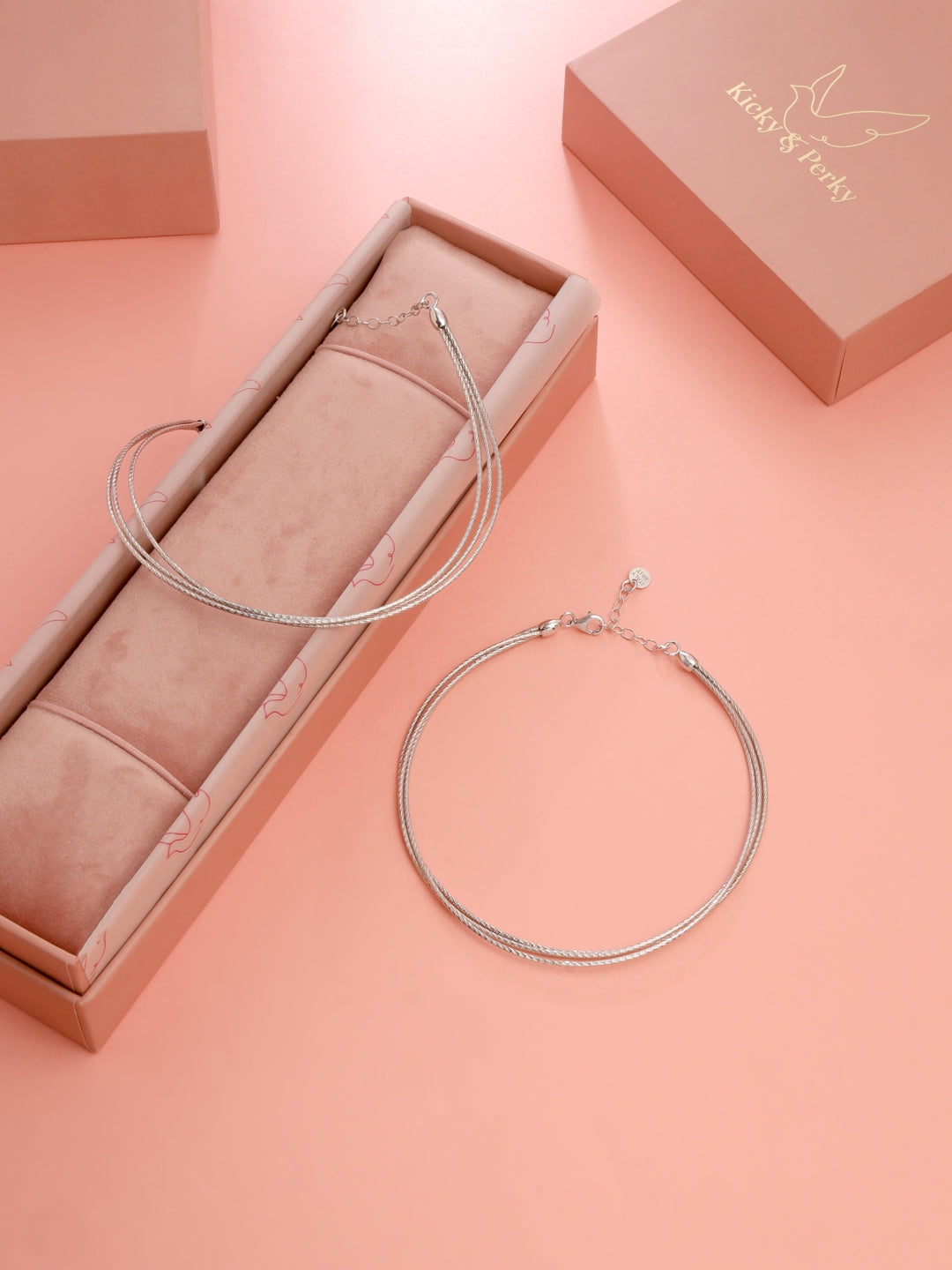 Silver Link Trinity Anklet