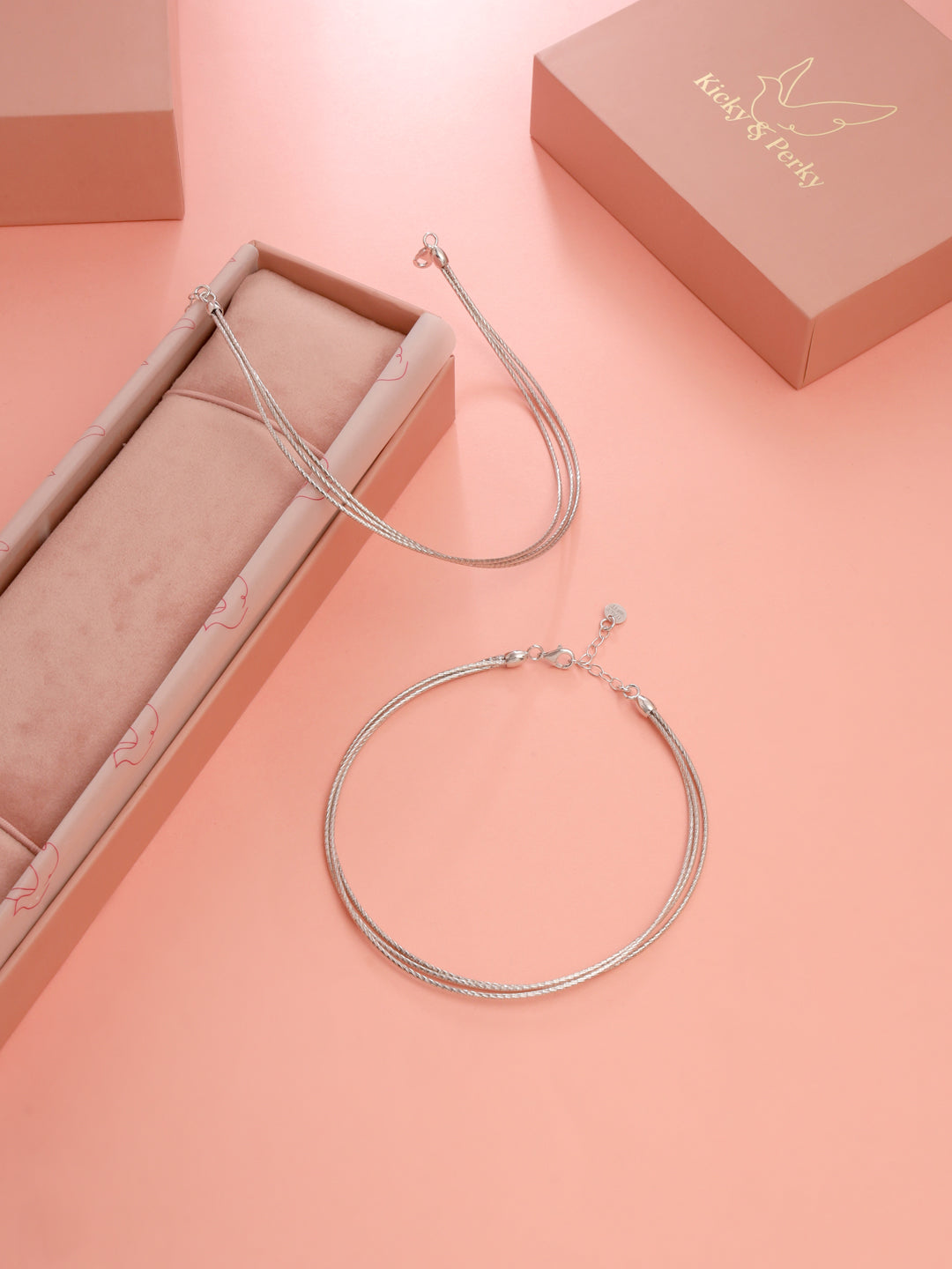 Silver Link Trinity Anklet