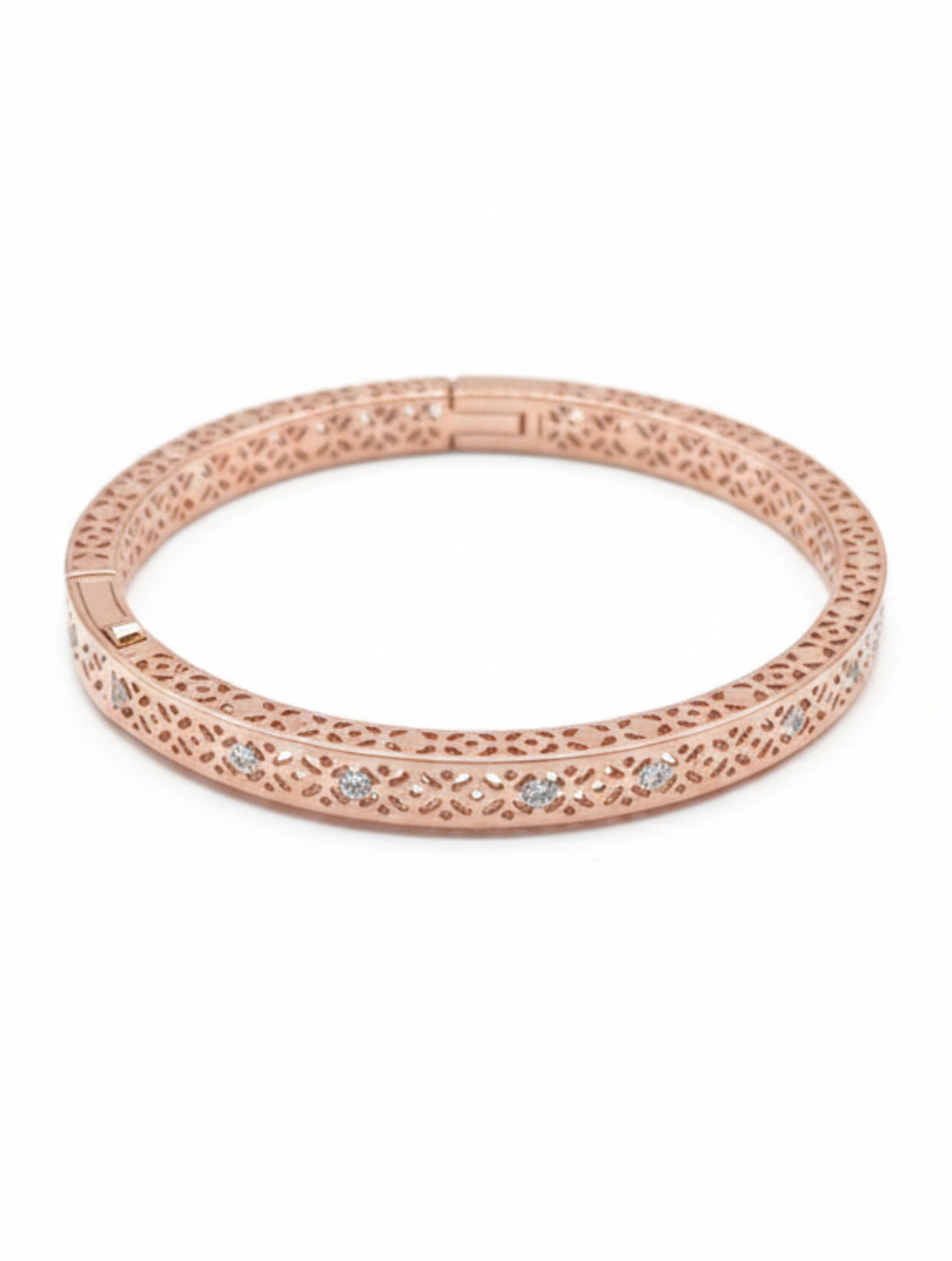 Filigree Openable Bangle in Rose Gold Plated 925 Sterling Silver
