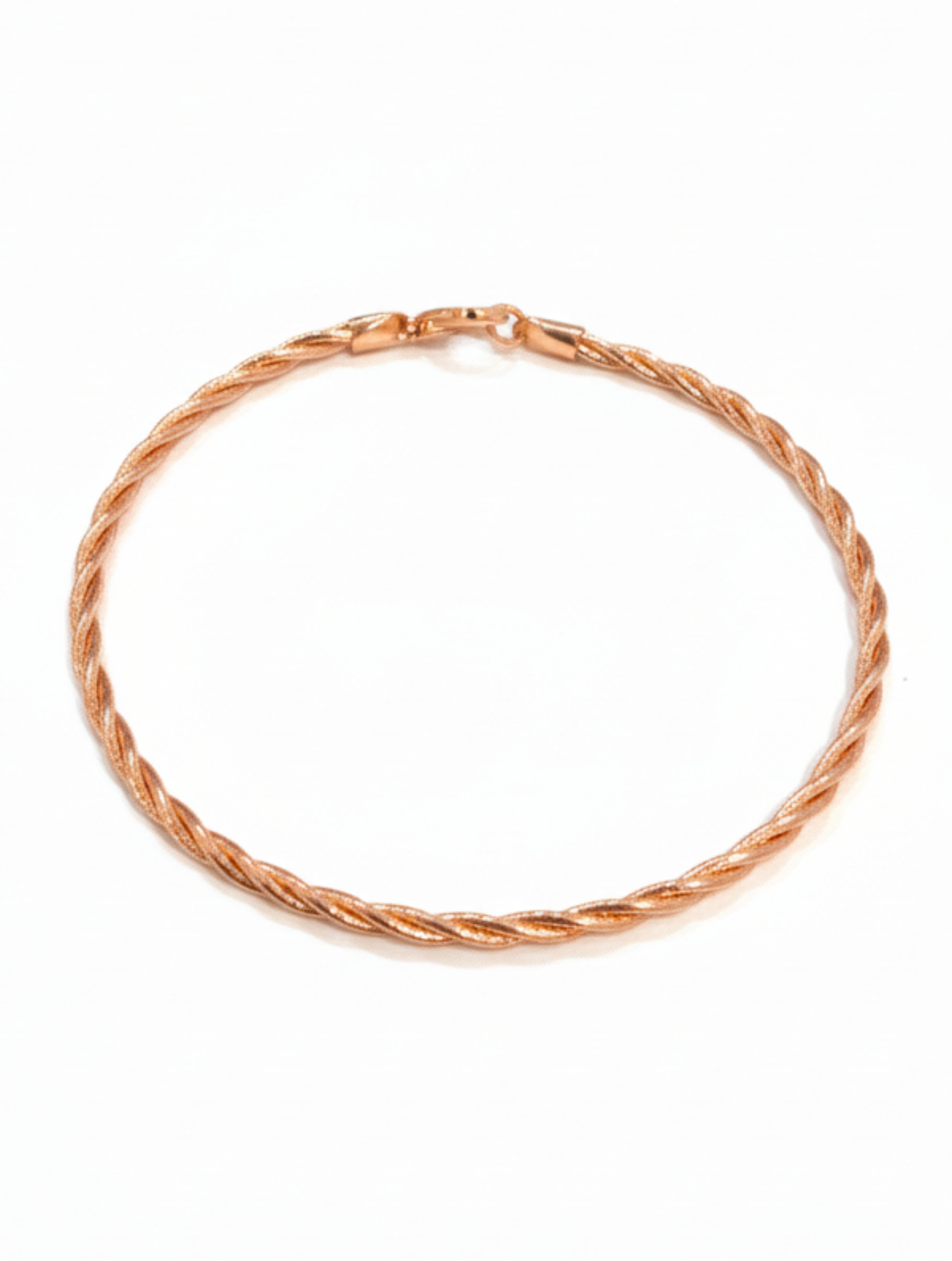 Twisted Rope Chain Bracelet in Rose Gold 925 Sterling Silver
