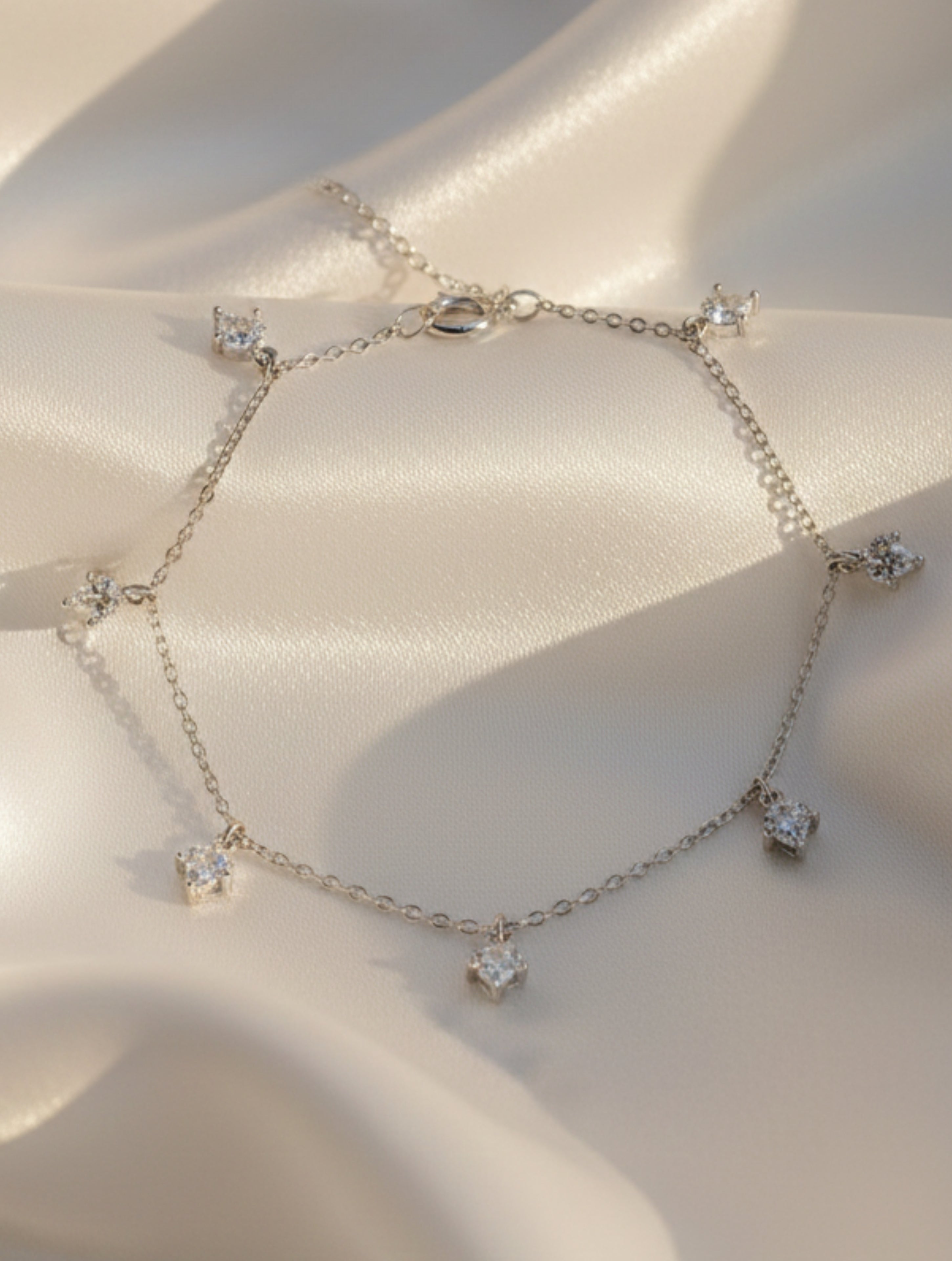 925 Sterling Silver Marquise Leaf Charm Bracelet