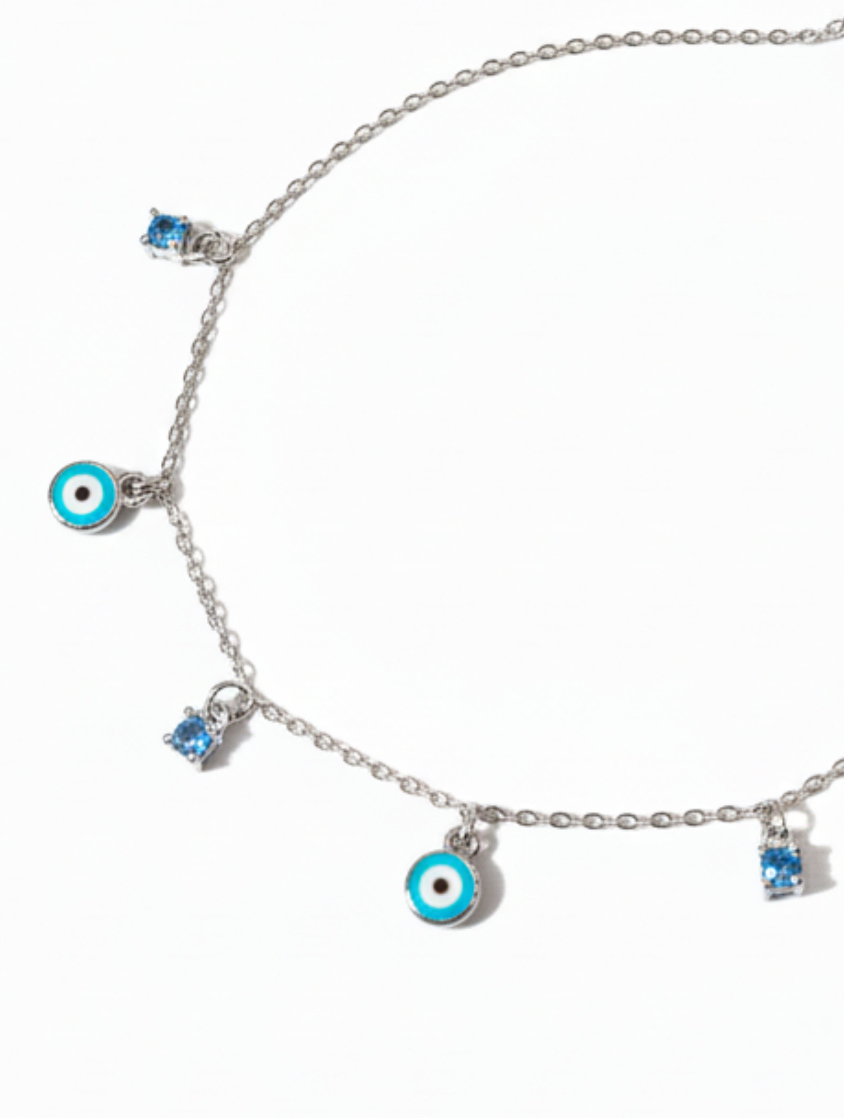 925 Sterling Silver Evil Eye Charm Bracelet