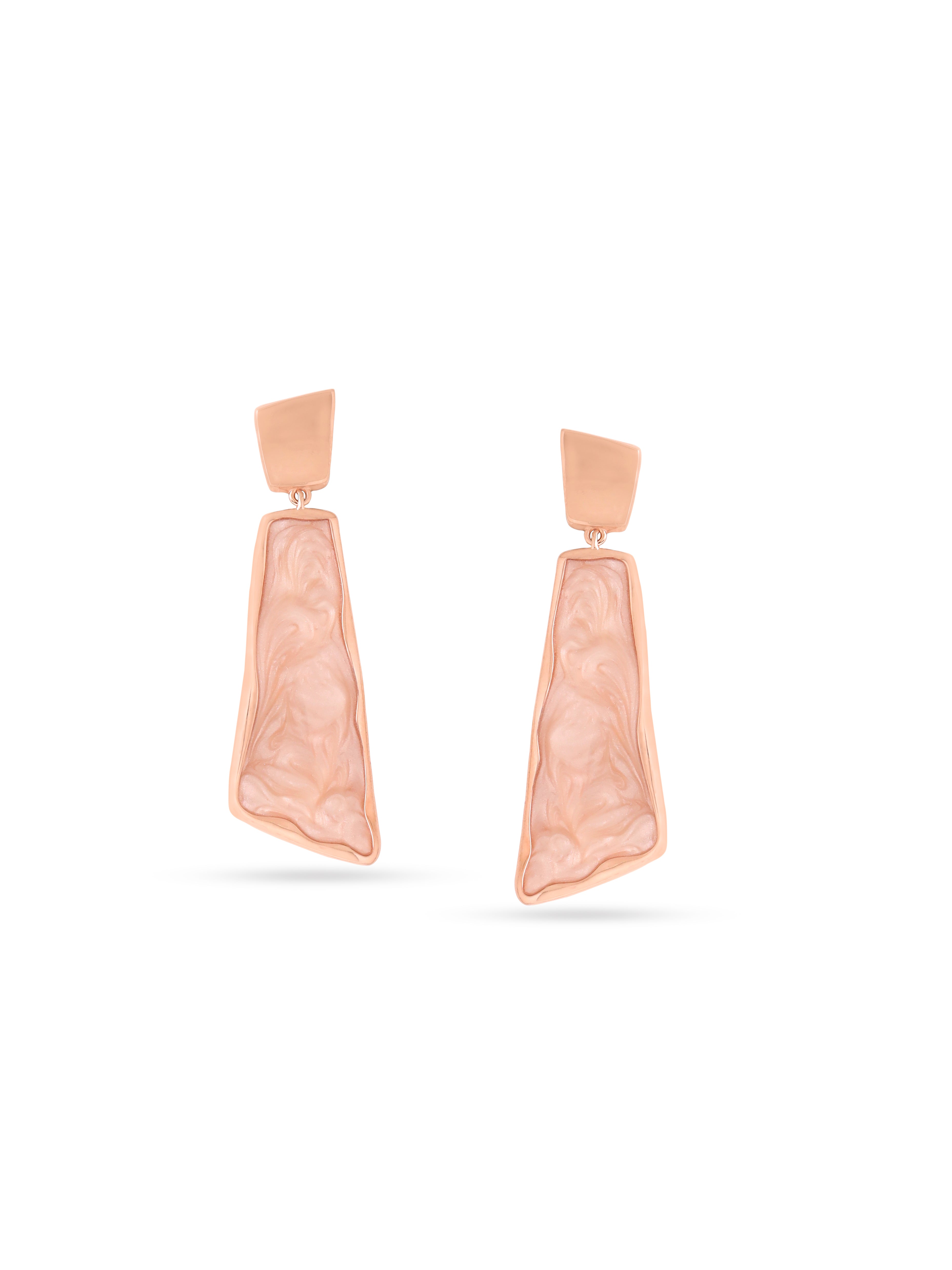 Syra Rose Gold Enamel Abstract 925 Sterling Silver Earrings For Women