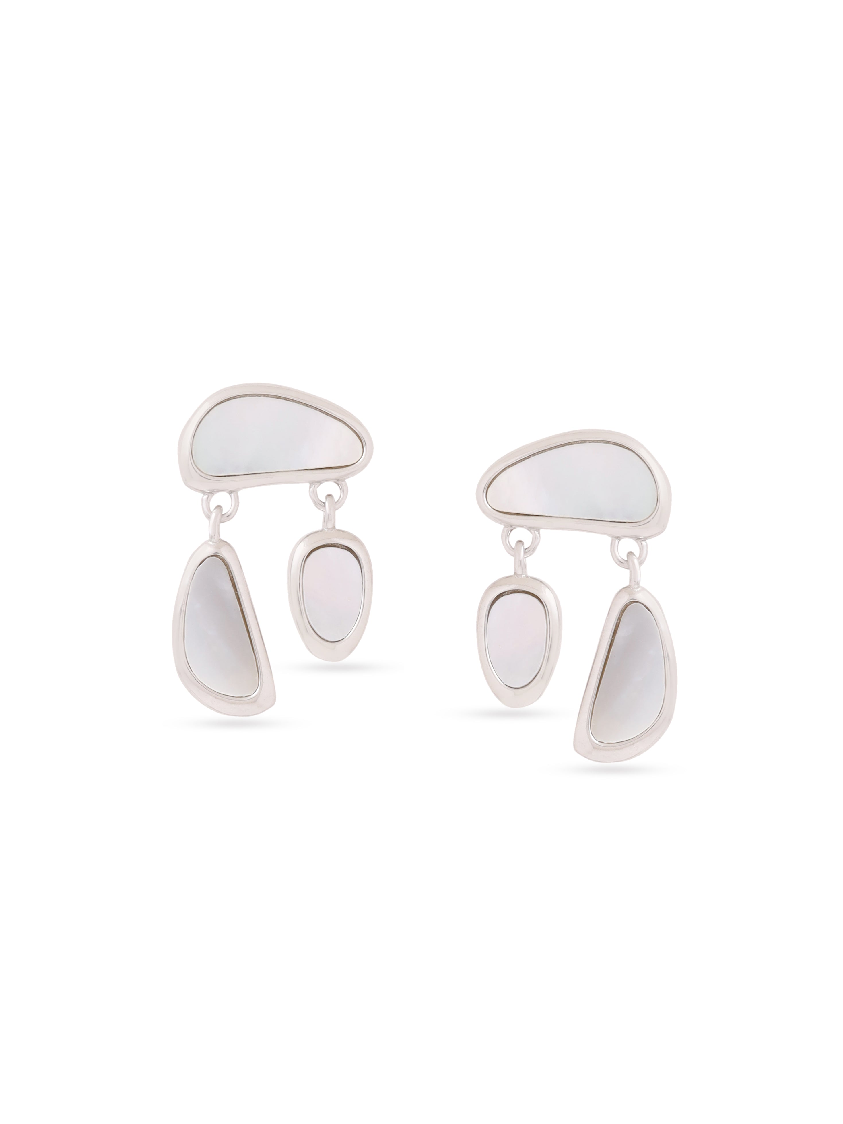 Syra Rhodium Mother of Pearl 925 Sterling Silver Earrings For Women