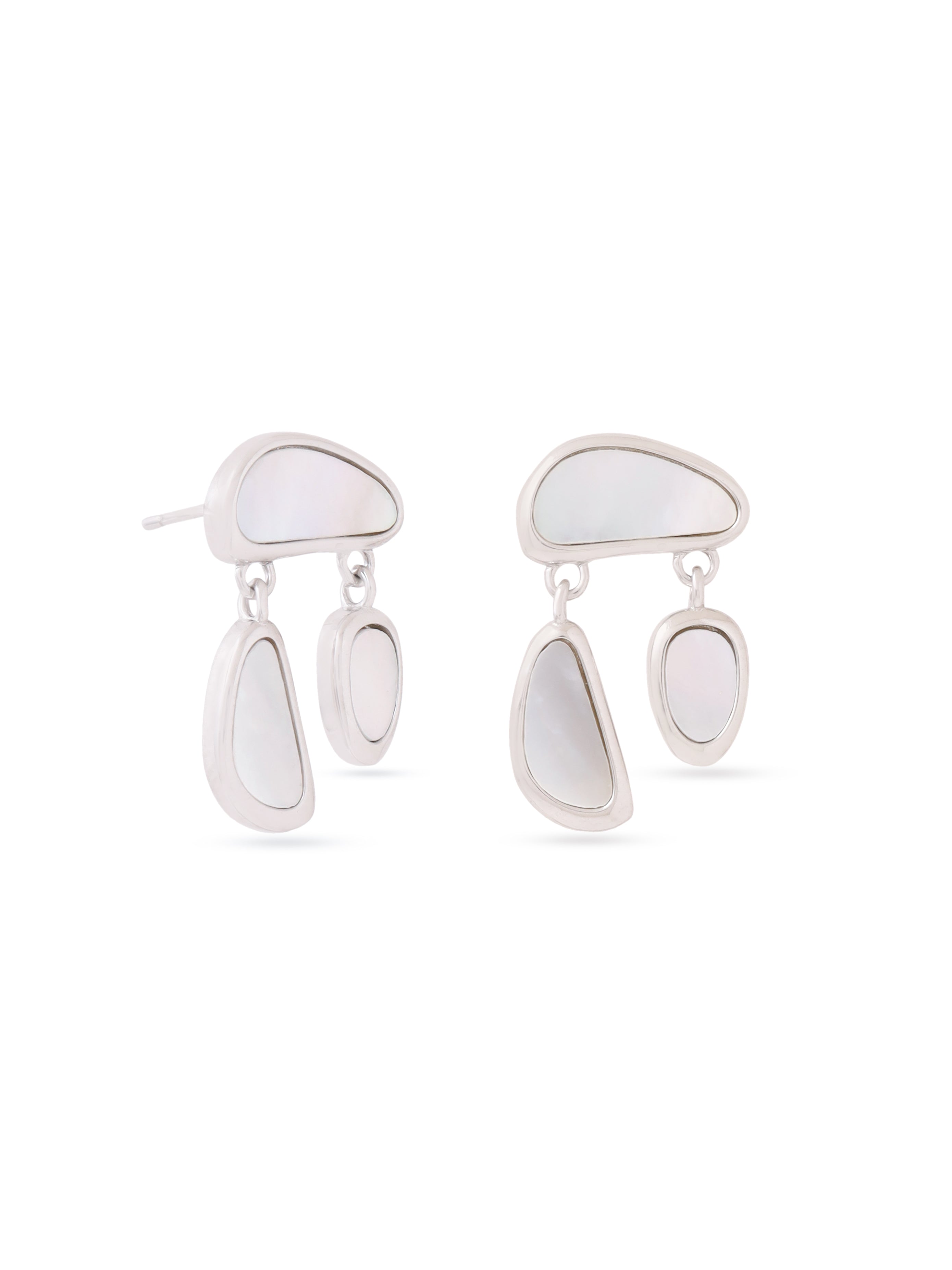 Syra Rhodium Mother of Pearl 925 Sterling Silver Earrings For Women