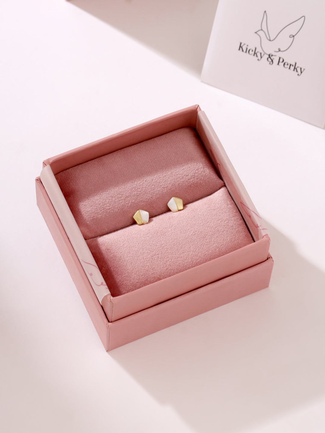Gold Star Mother Of Pearl Earrings