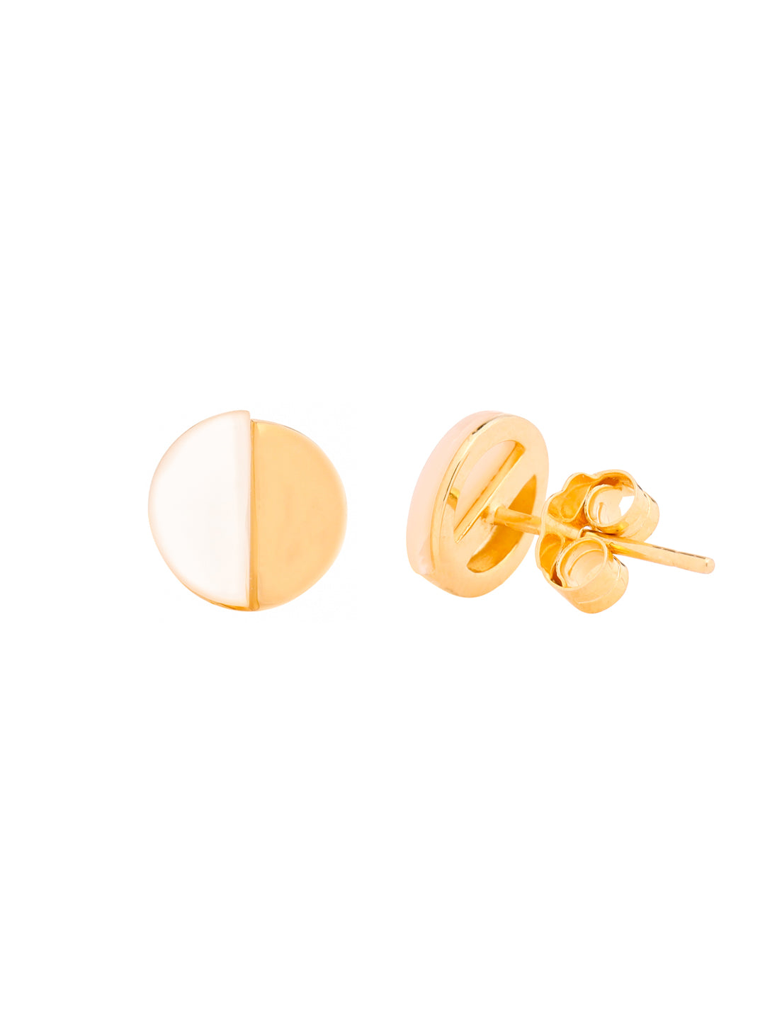 Half Circle Mother Of Pearl Earrings