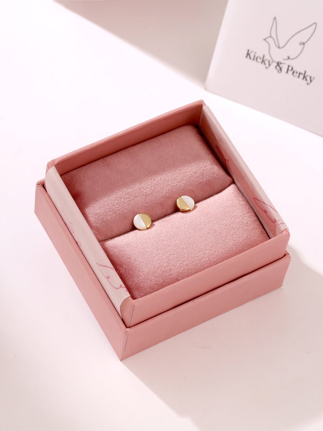 Half Circle Mother Of Pearl Earrings
