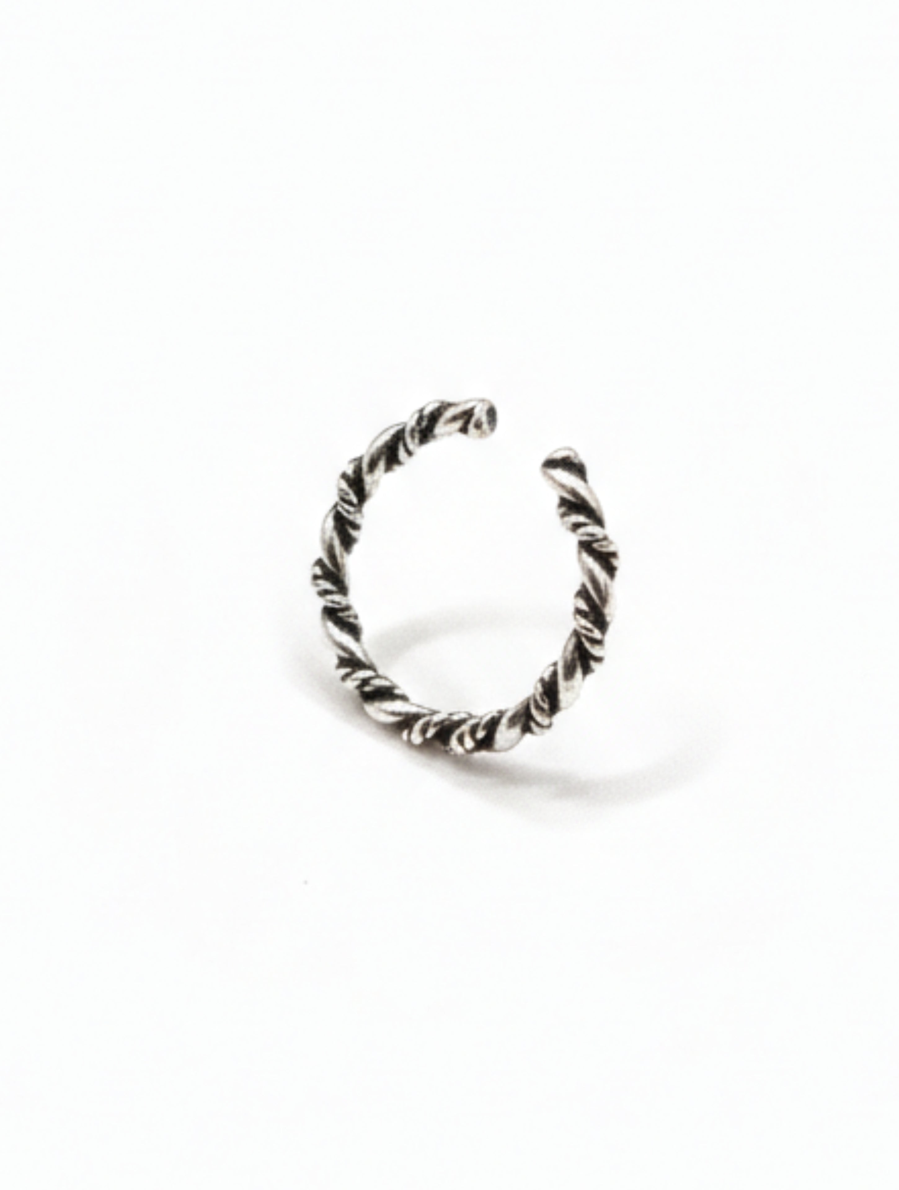Oxidized 925 Sterling Silver Twisted Rope Nose Ring