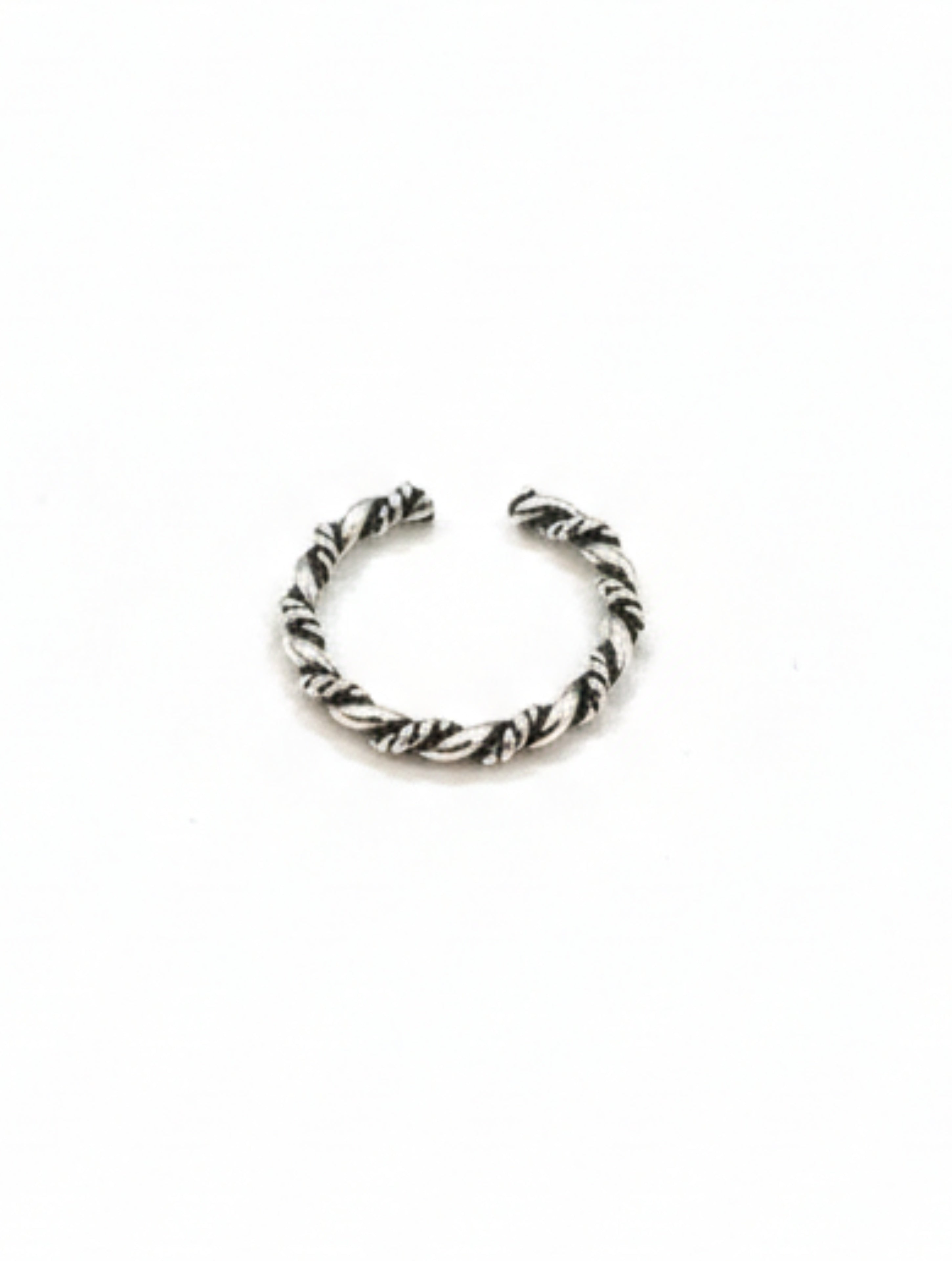 Oxidized 925 Sterling Silver Twisted Rope Nose Ring