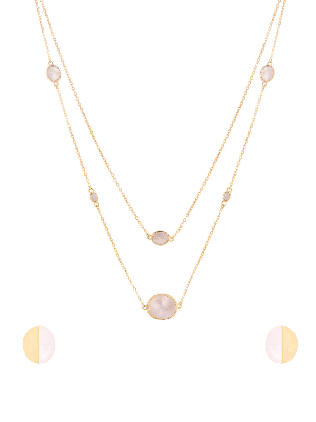 Oval Mother of Pearl Necklace Set
