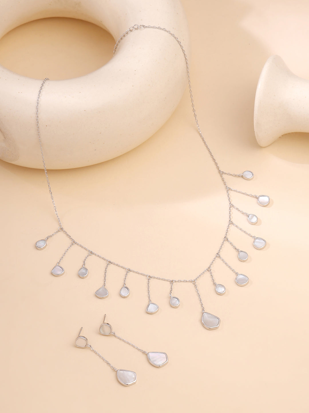 Mother of Pearl Drop Necklace Set