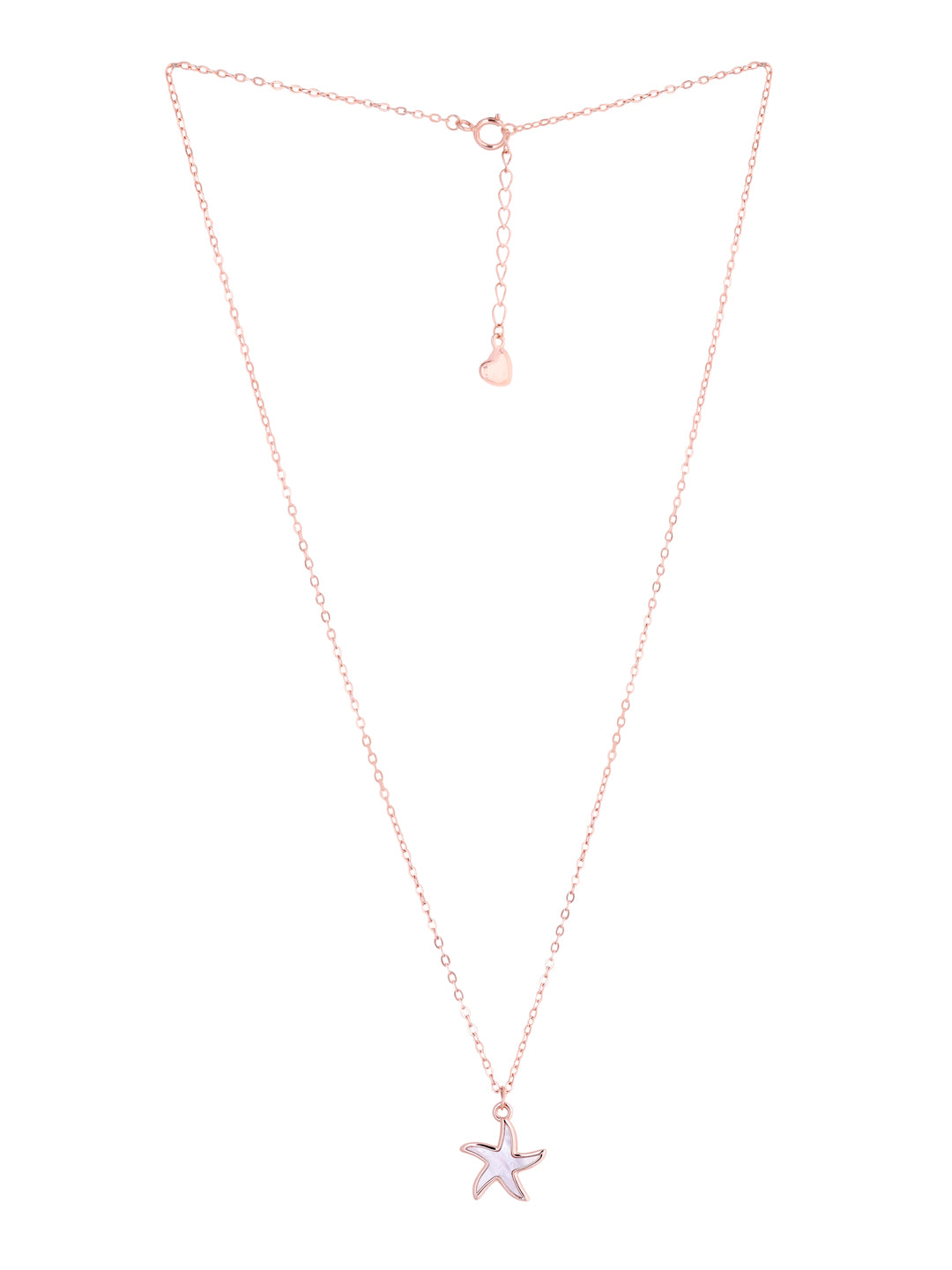 Pink Enamel Star Mother of Pearl Pendant