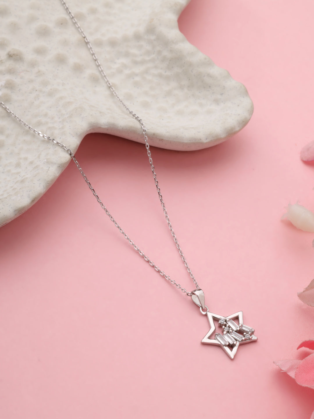 925 Sterling Silver Celestial Star Pendant Necklace