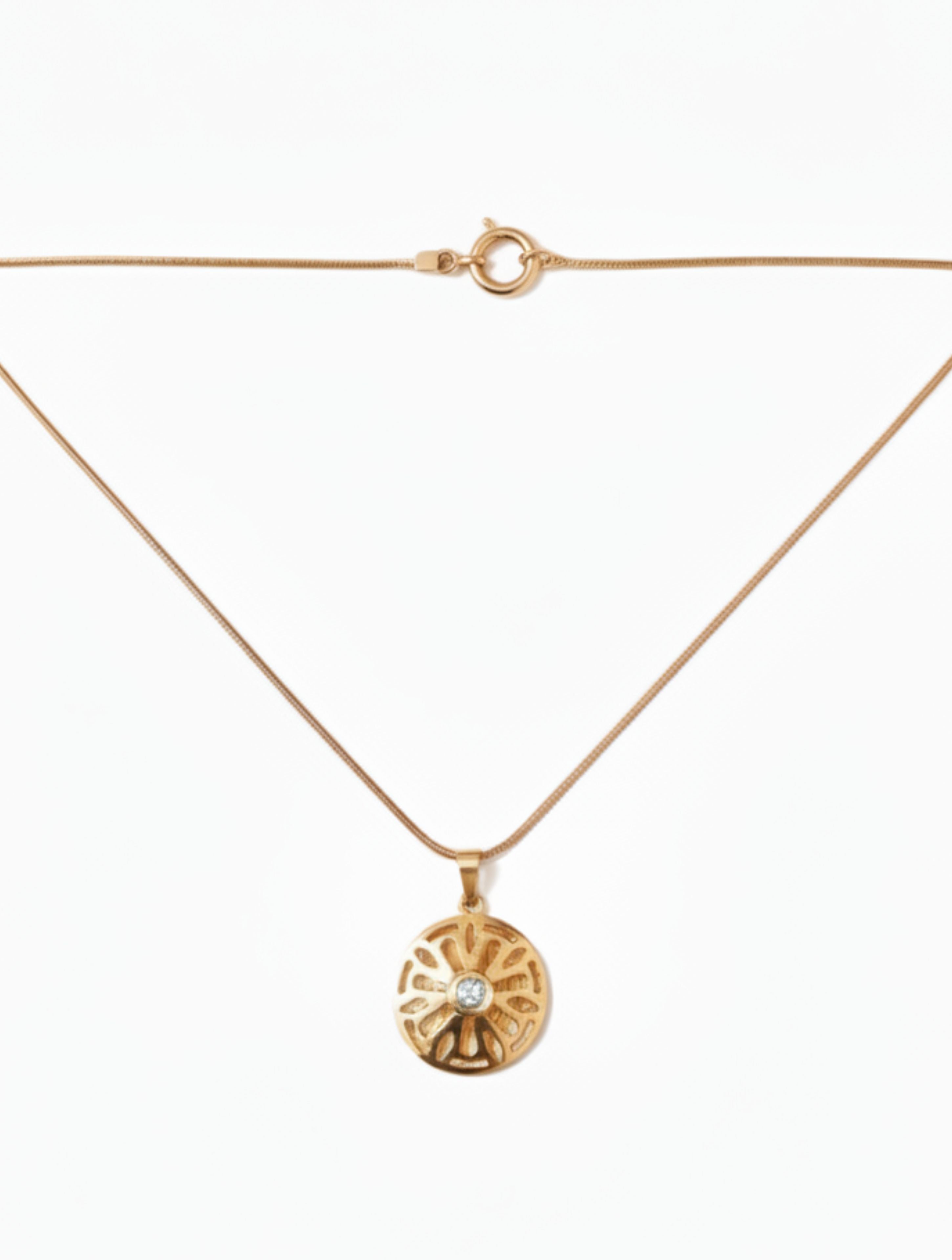 Rose Gold 925 Sterling Silver Floral Medallion Pendant & Earring Set