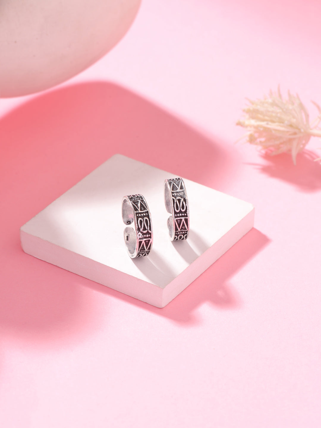 925 Sterling Silver Abstract Oxidized Toe Ring