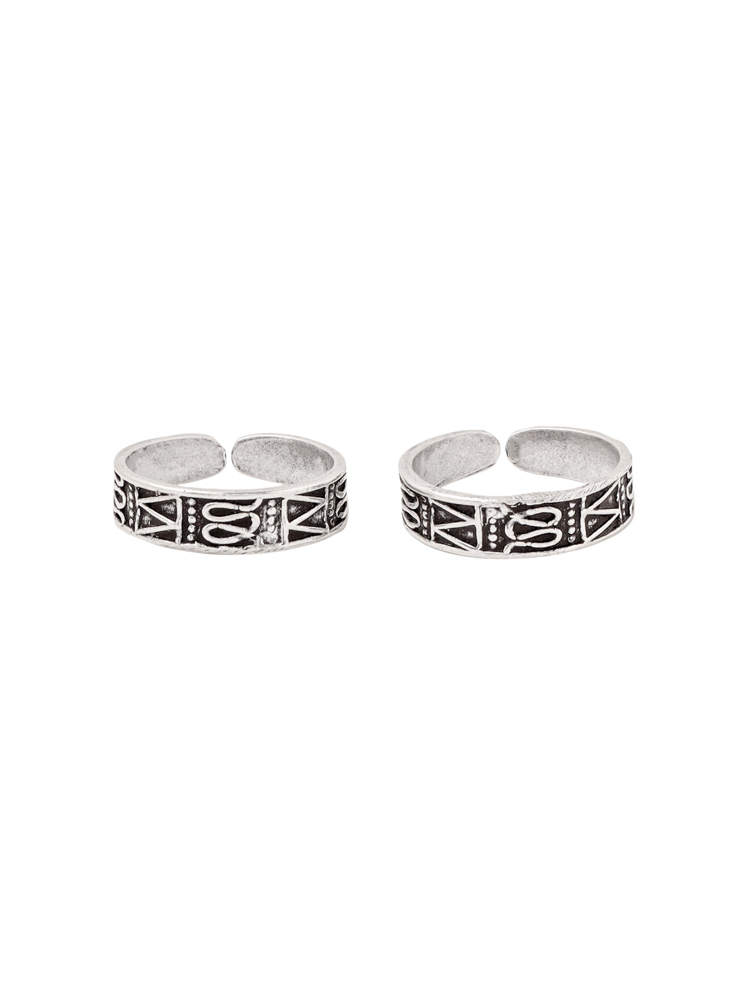 925 Sterling Silver Abstract Oxidized Toe Ring