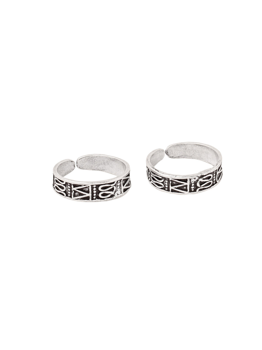 925 Sterling Silver Abstract Oxidized Toe Ring