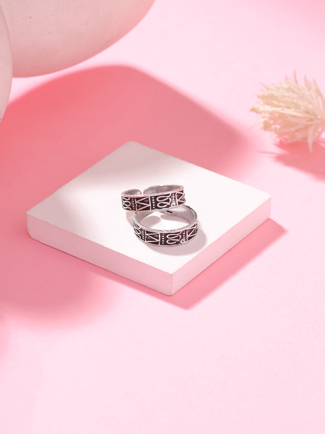 925 Sterling Silver Abstract Oxidized Toe Ring