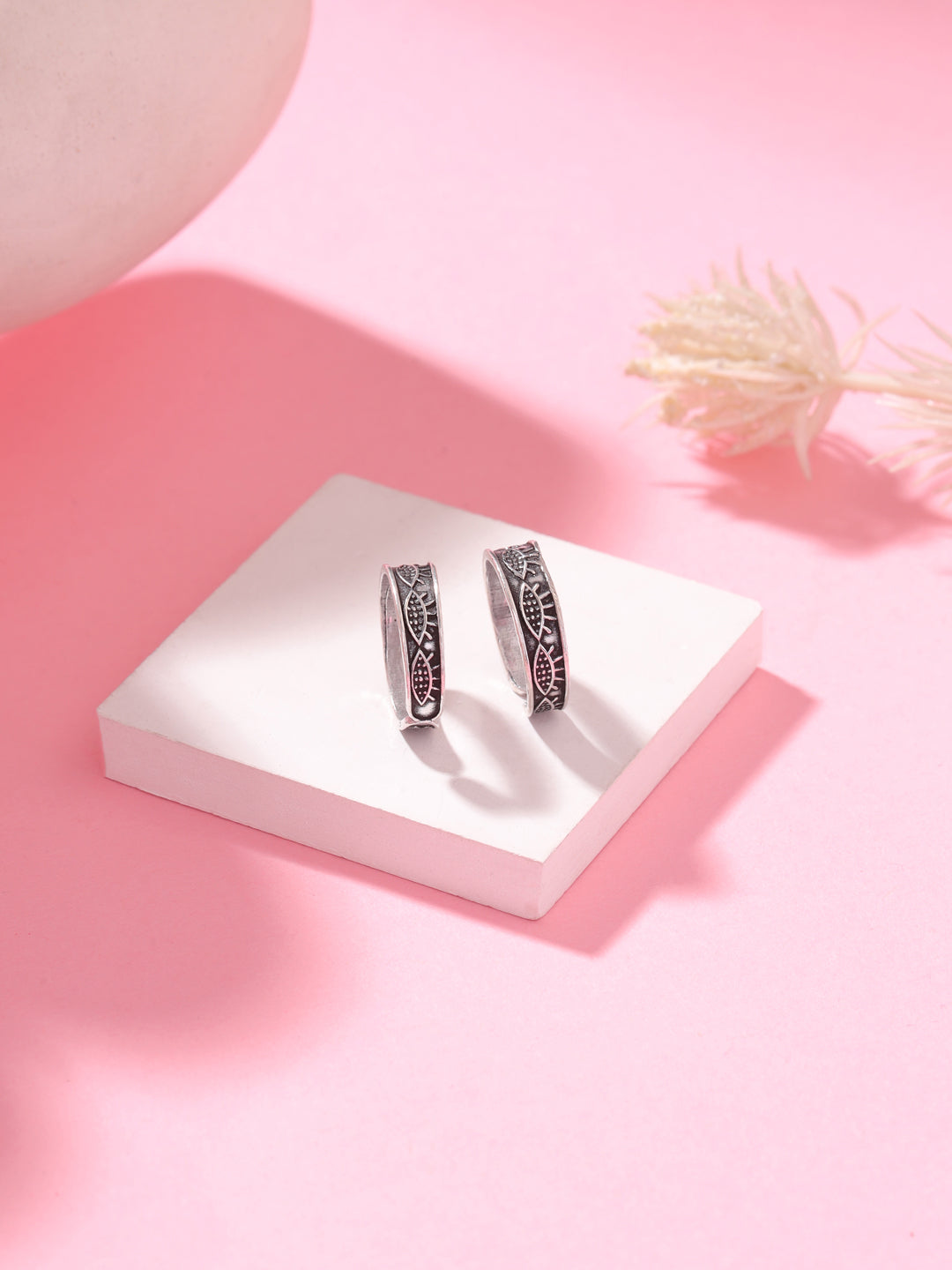 925 Sterling Silver Abstract Eye Toe Ring