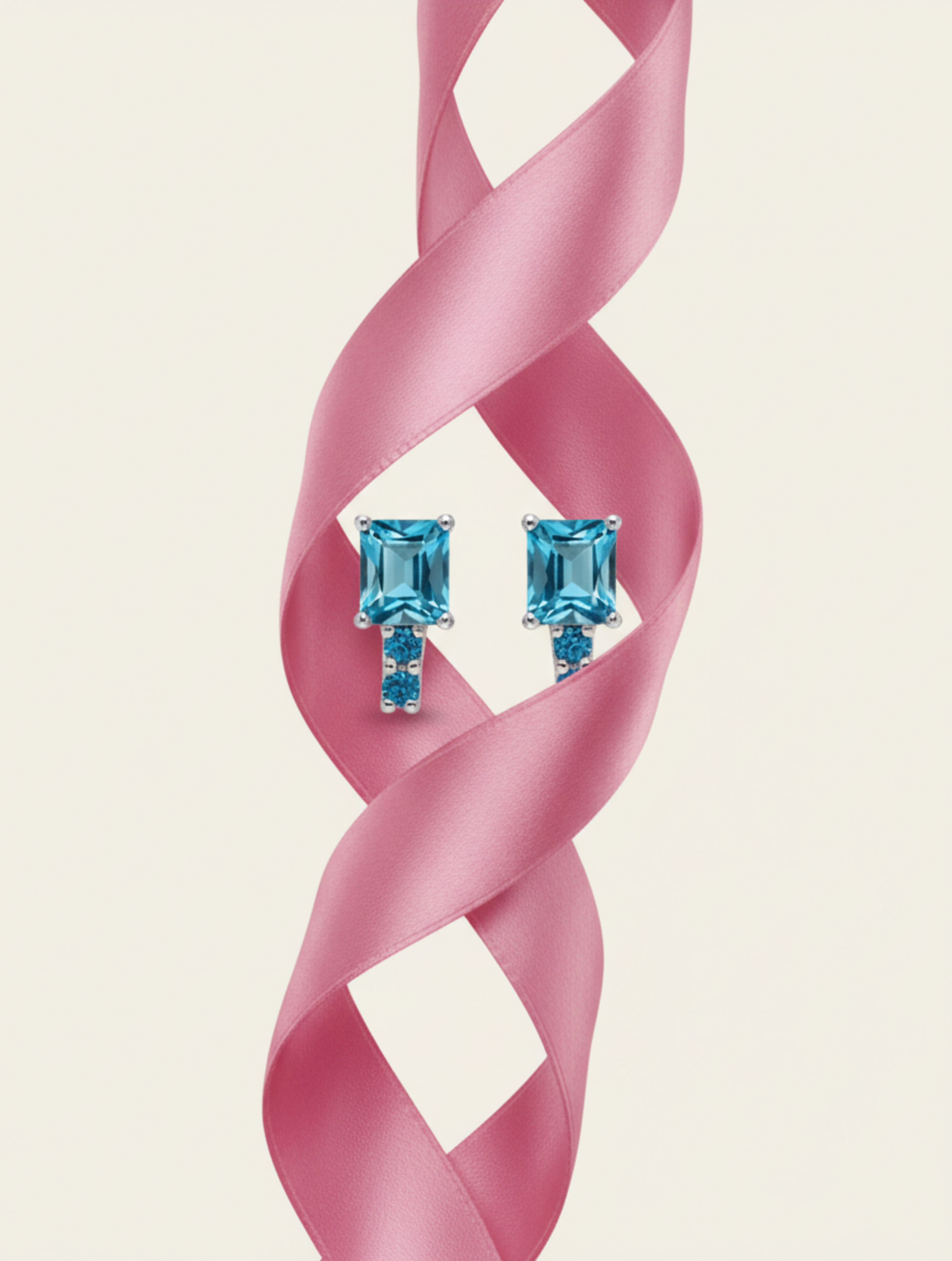 Natural Blue Topaz Drop Studs in 925 Sterling Silver