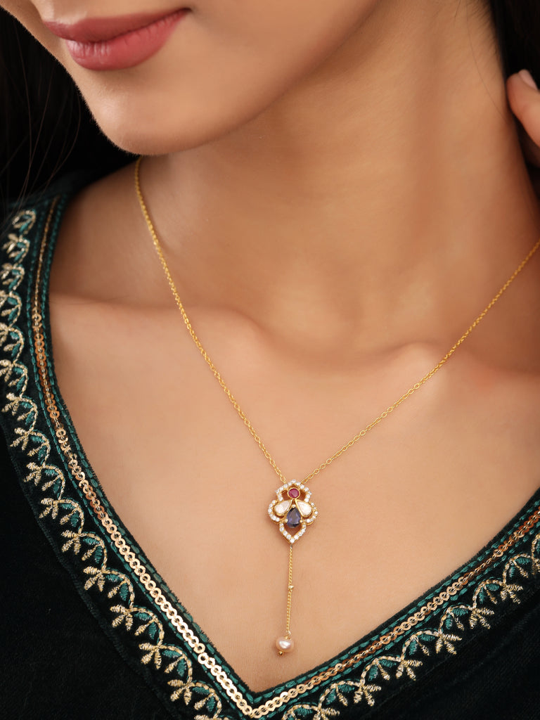 Floral Mughal-Inspired Wedding Pendant - Kicky & Perky