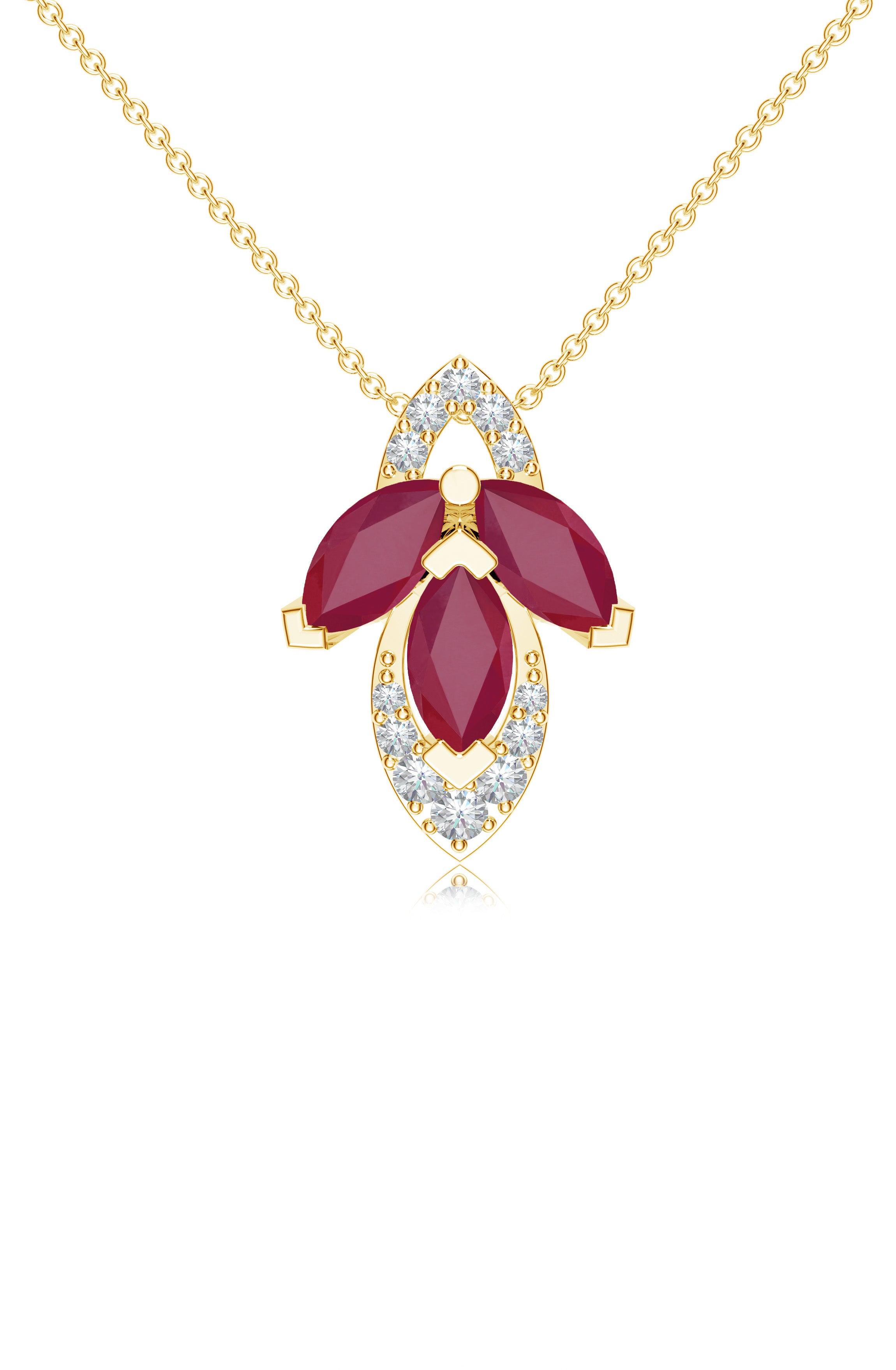 Ruby Classic Elegance 925 Sterling Silver Pendant For Women