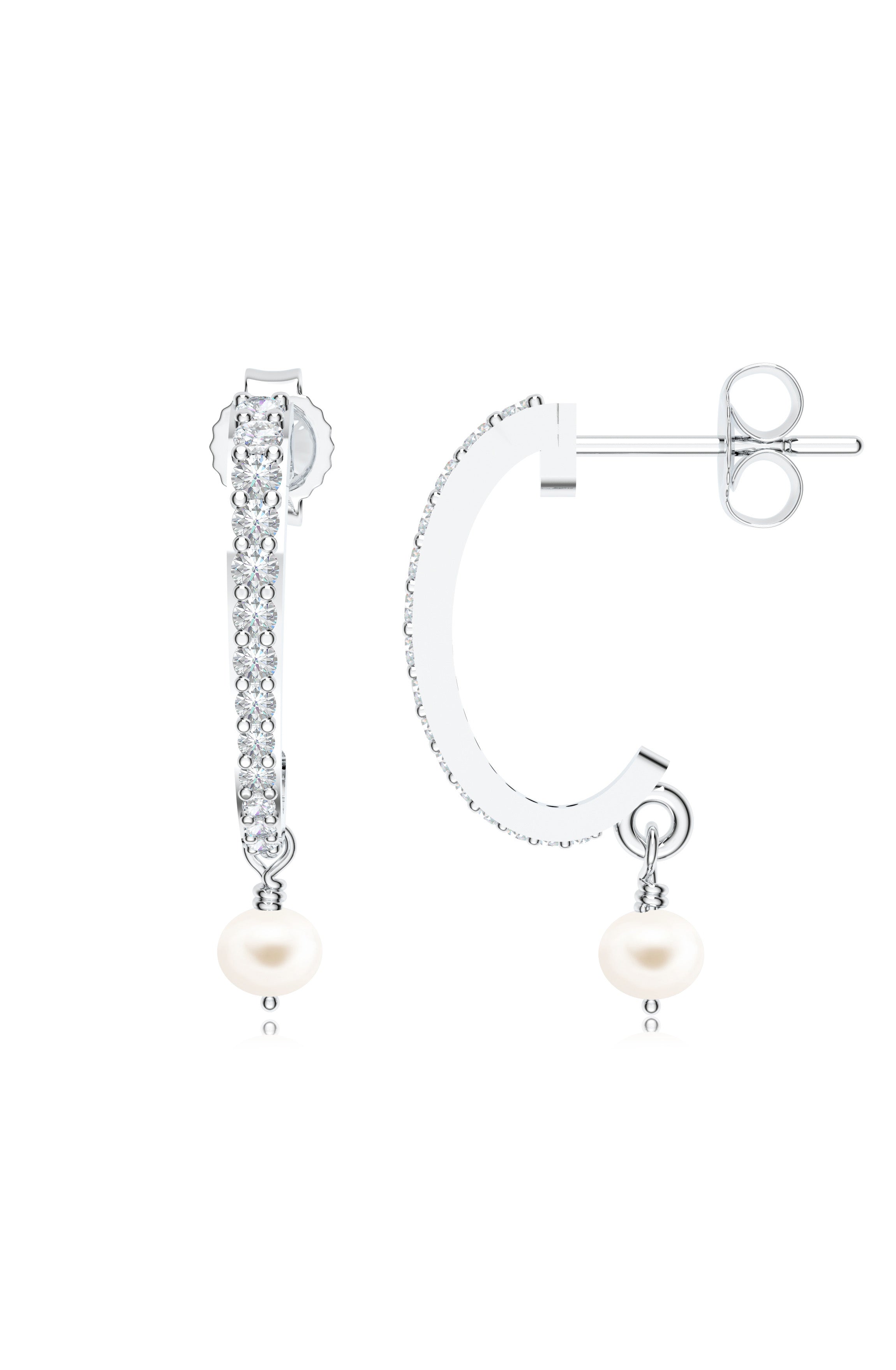 Moissanite Earrings in 925 Sterling Silver For Women
