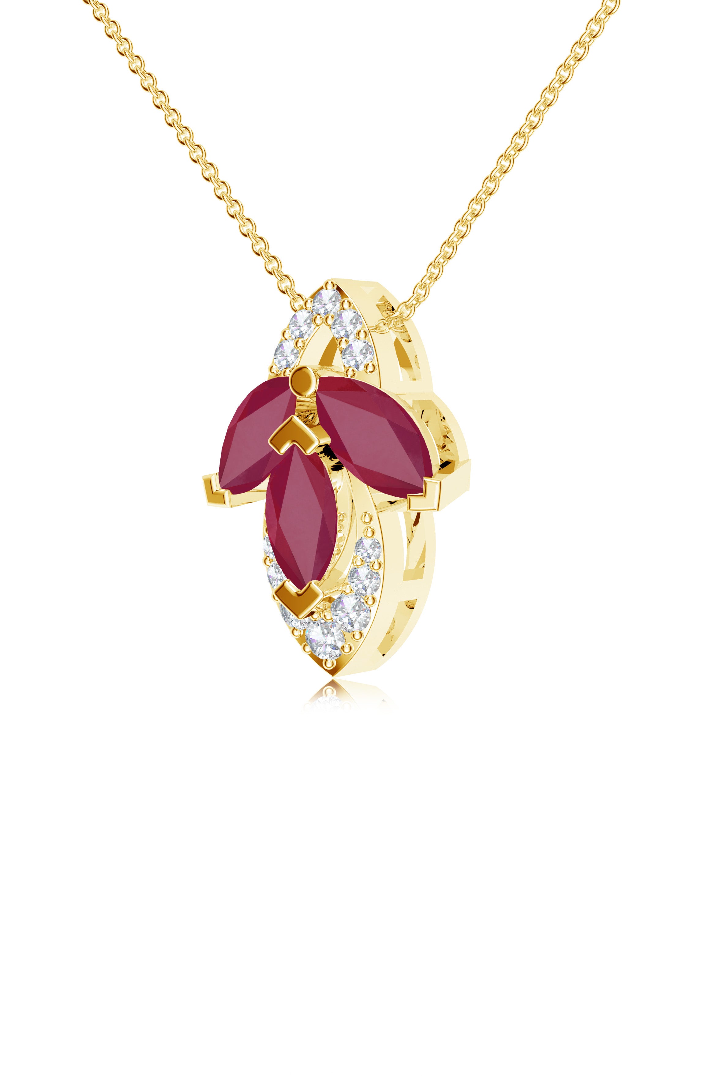 Ruby Classic Elegance 925 Sterling Silver Pendant For Women