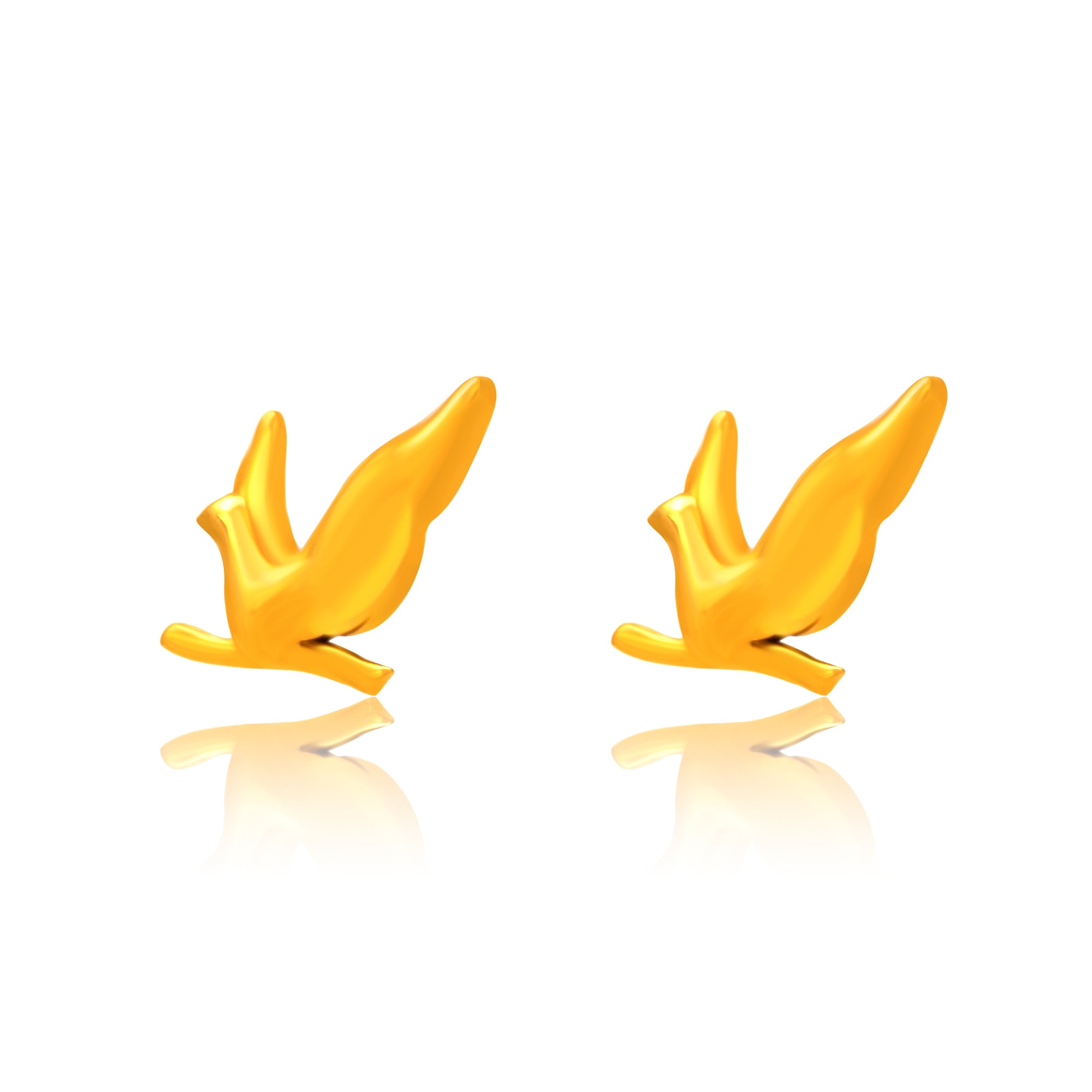 K&P Winged Bird Gold-Plated Silver Stud