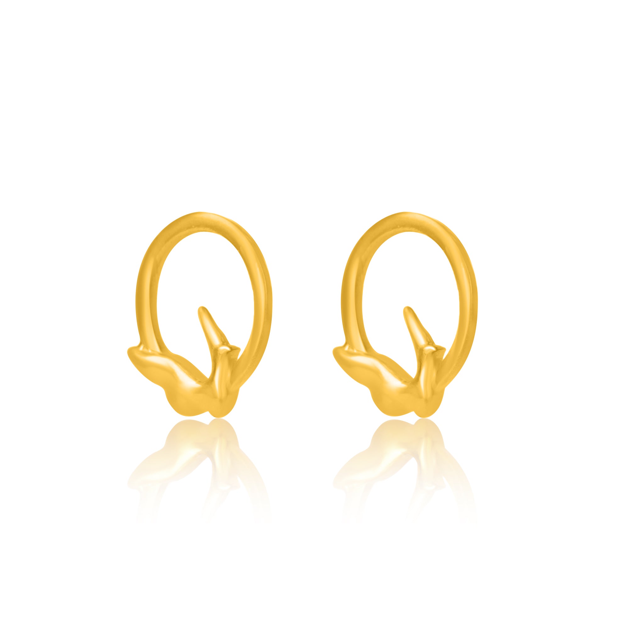 24K Gold-Plated Bird Earrings - Kicky & Perky