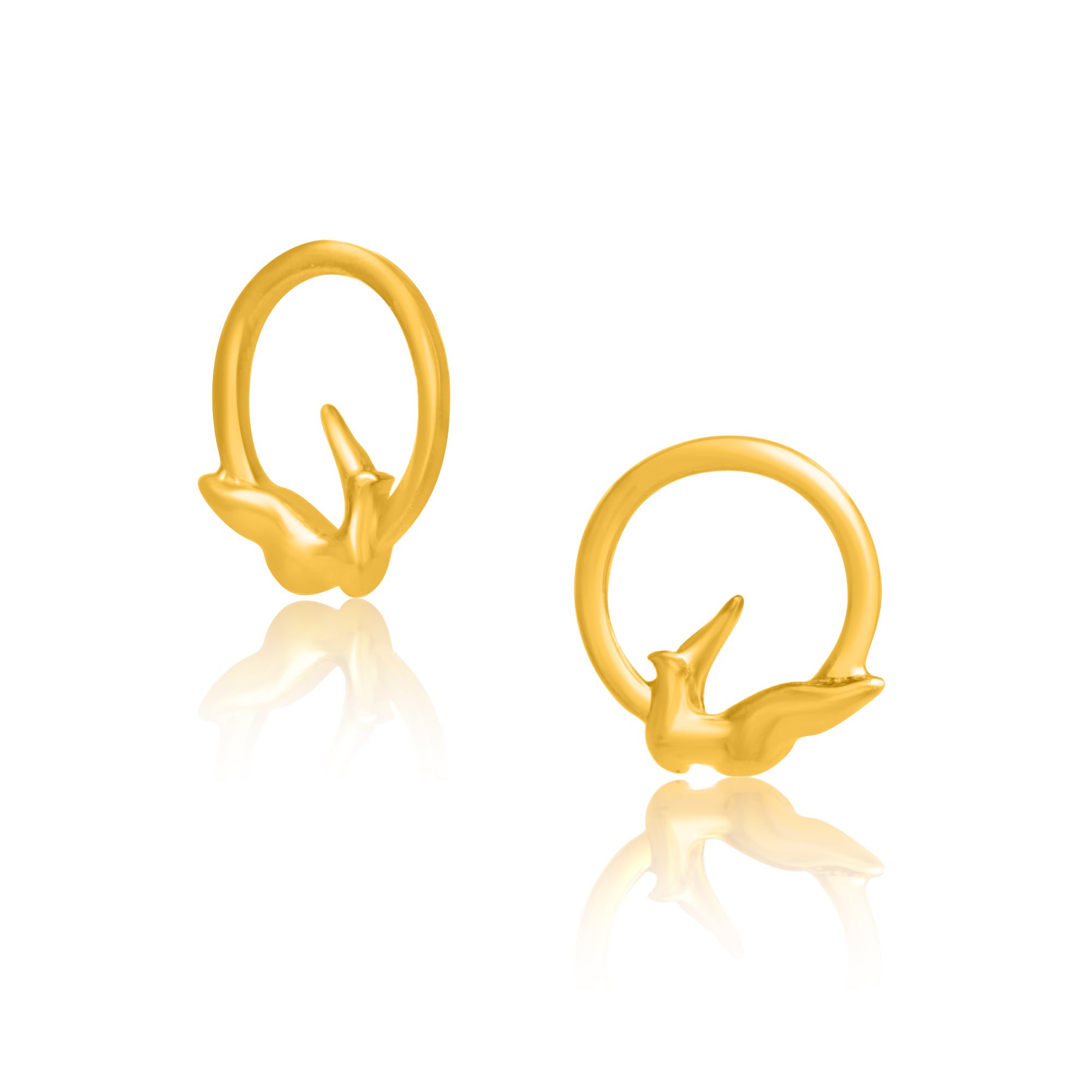 24K Gold-Plated Bird Earrings - Kicky & Perky