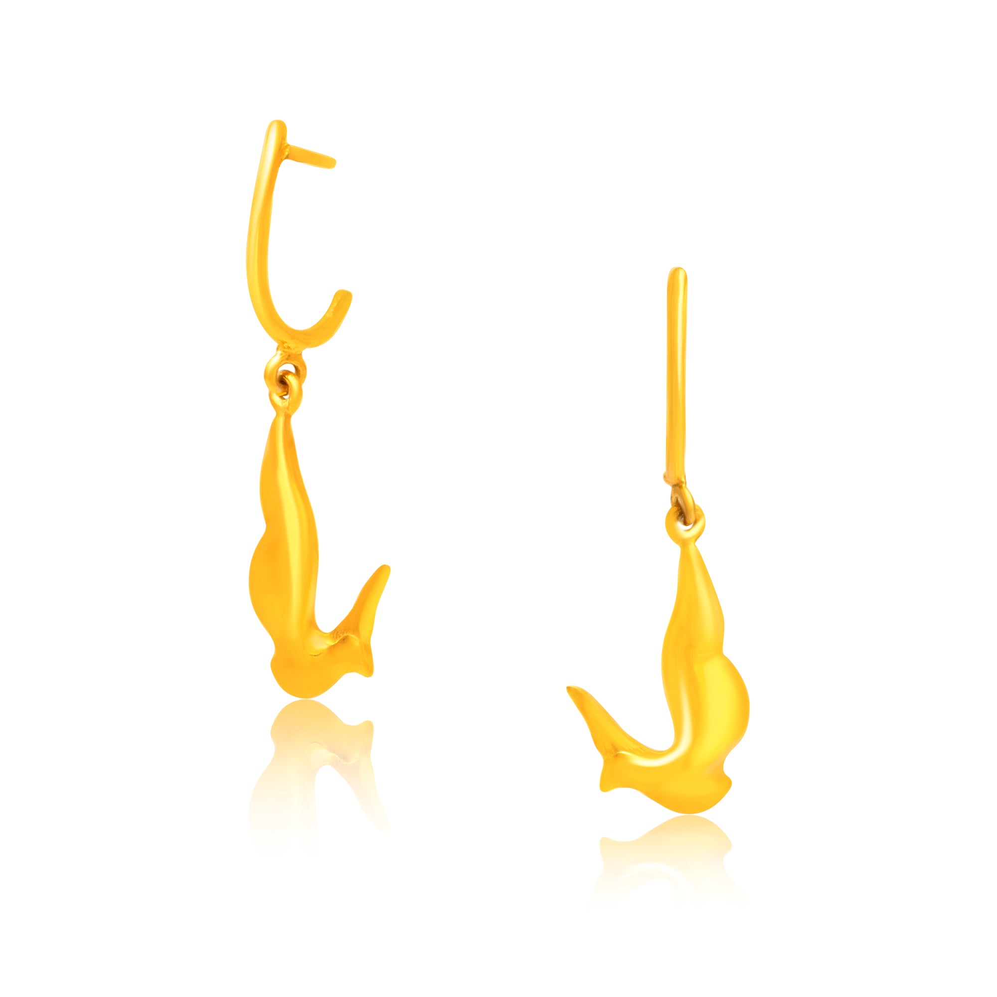 24K Gold-Plated Feather Earrings - Kicky & Perky