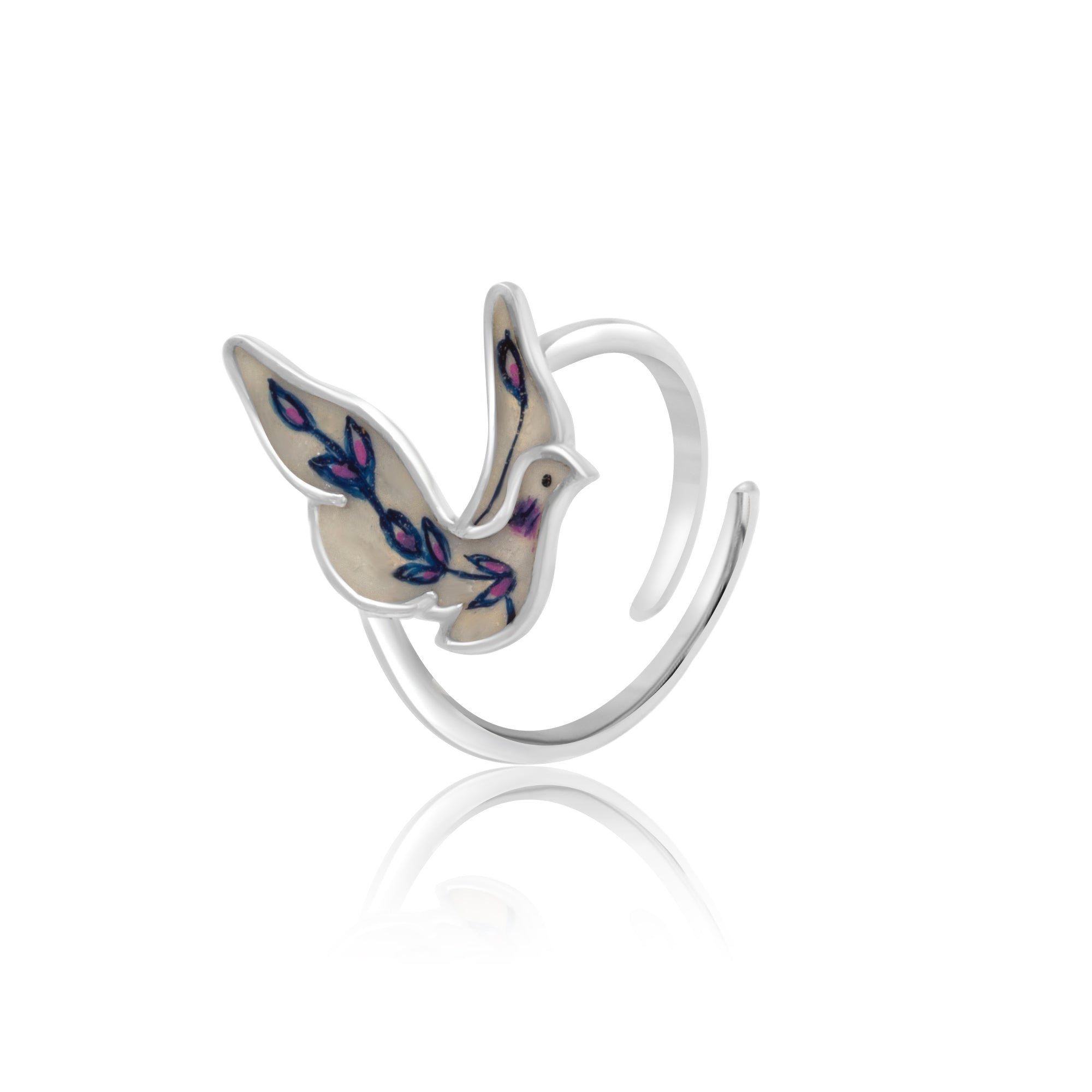 Rhodium-Plated Nature Ring - Kicky & Perky