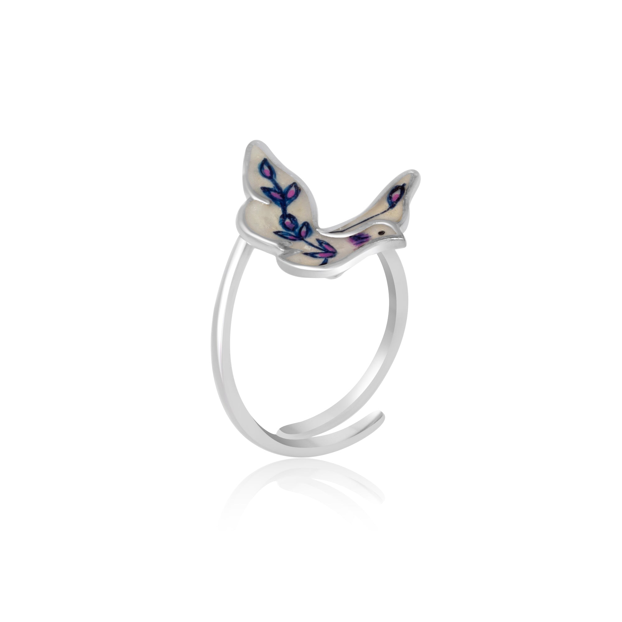 Rhodium-Plated Nature Ring - Kicky & Perky