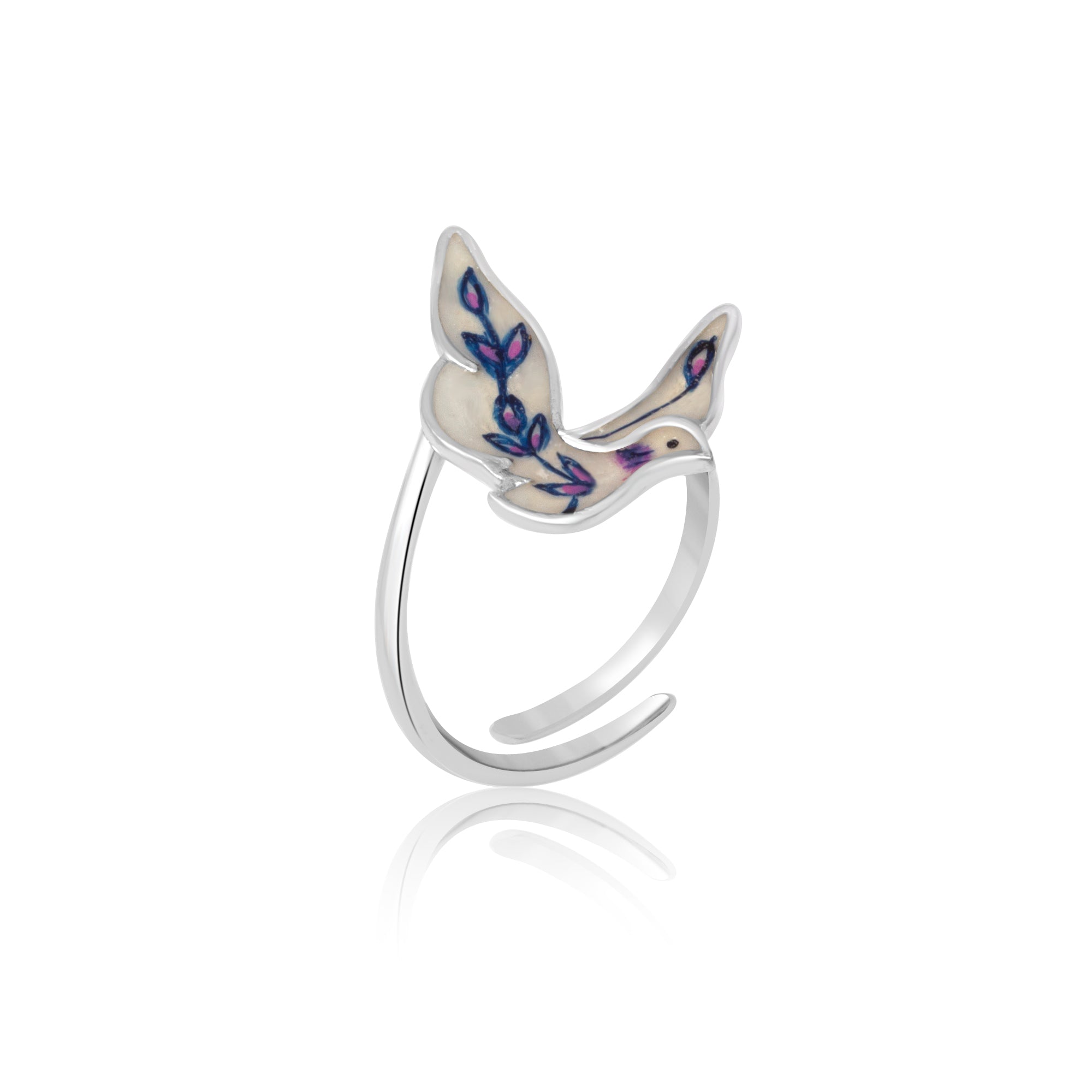 Rhodium-Plated Nature Ring - Kicky & Perky
