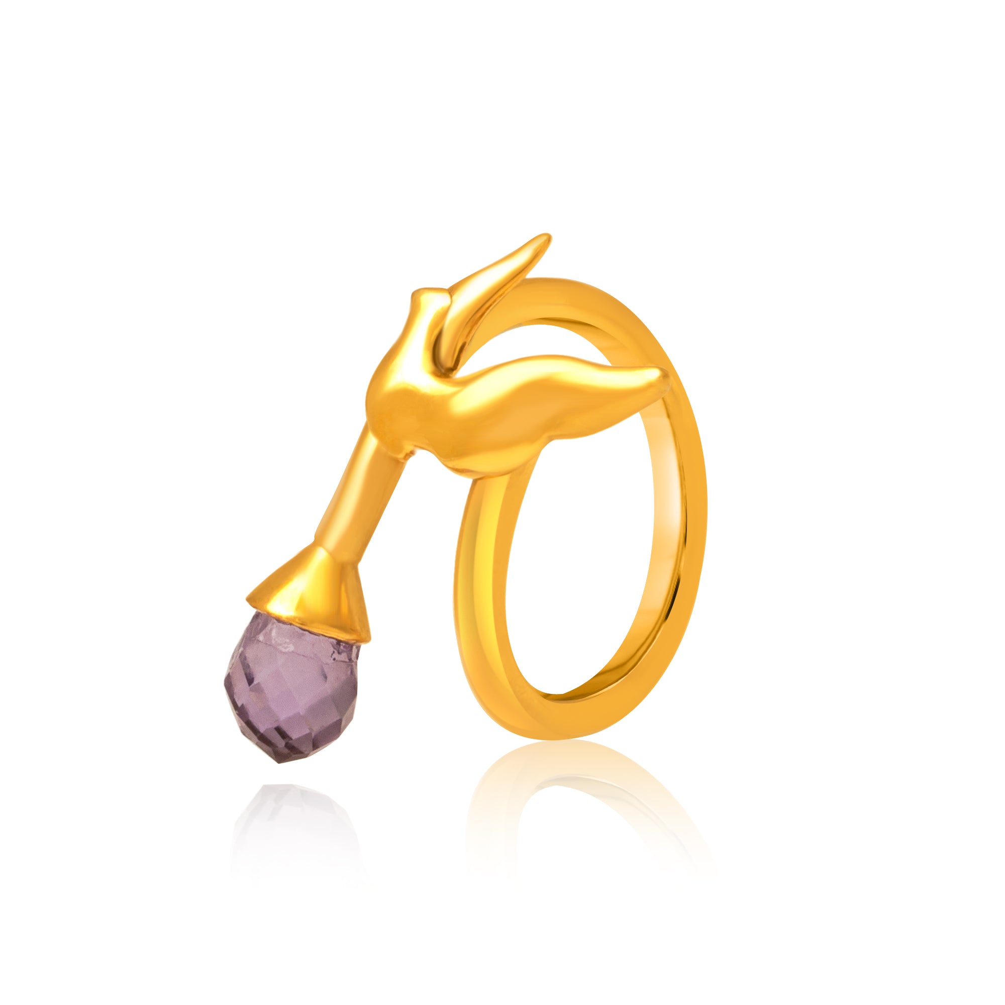 24K Gold-Plated Bird Ring - Kicky & Perky