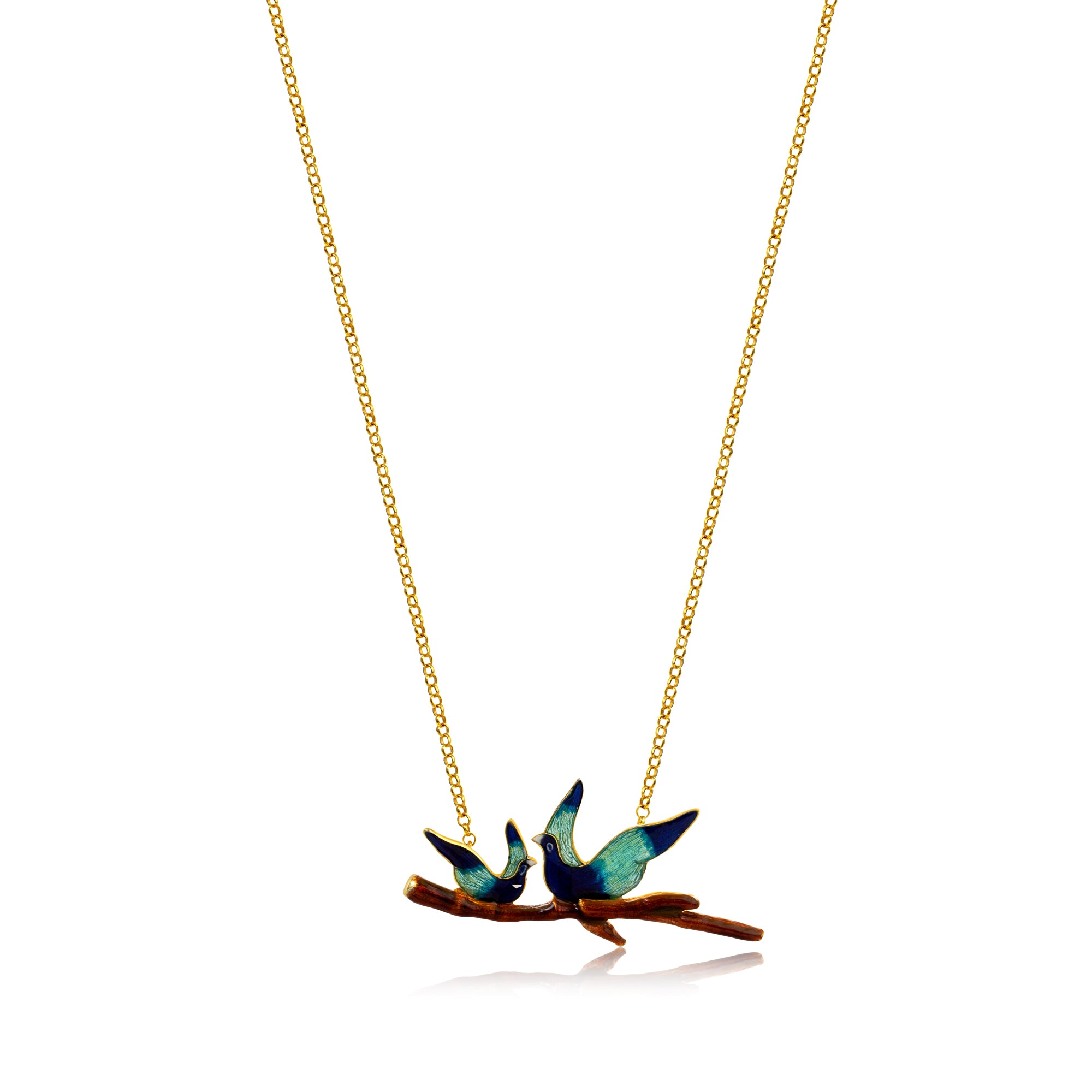 24K Gold-Plated Bird Pendant Multi Colour - Kicky & Perky