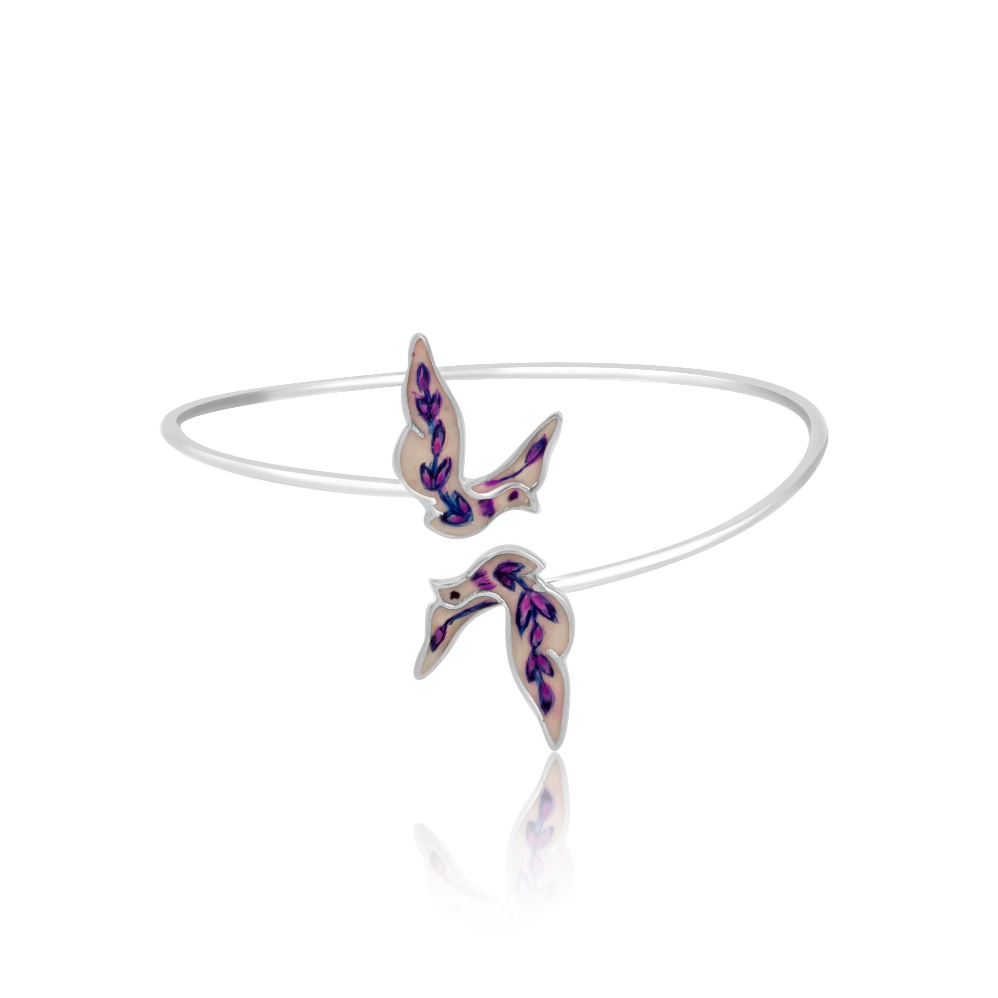 Enamel Nature-Inspired Bracelet in Real Rhodium - Kicky & Perky