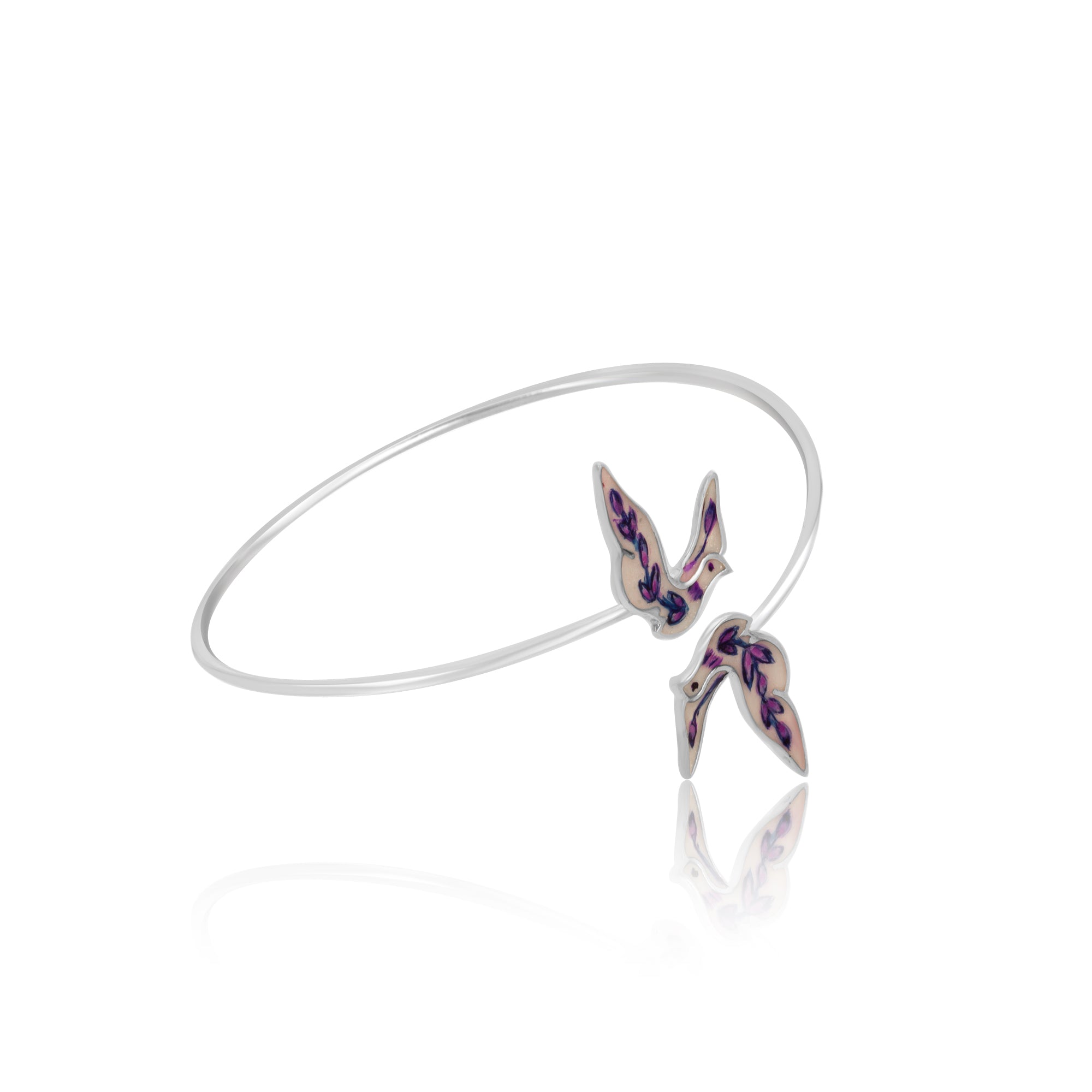 Enamel Nature-Inspired Bracelet in Real Rhodium - Kicky & Perky