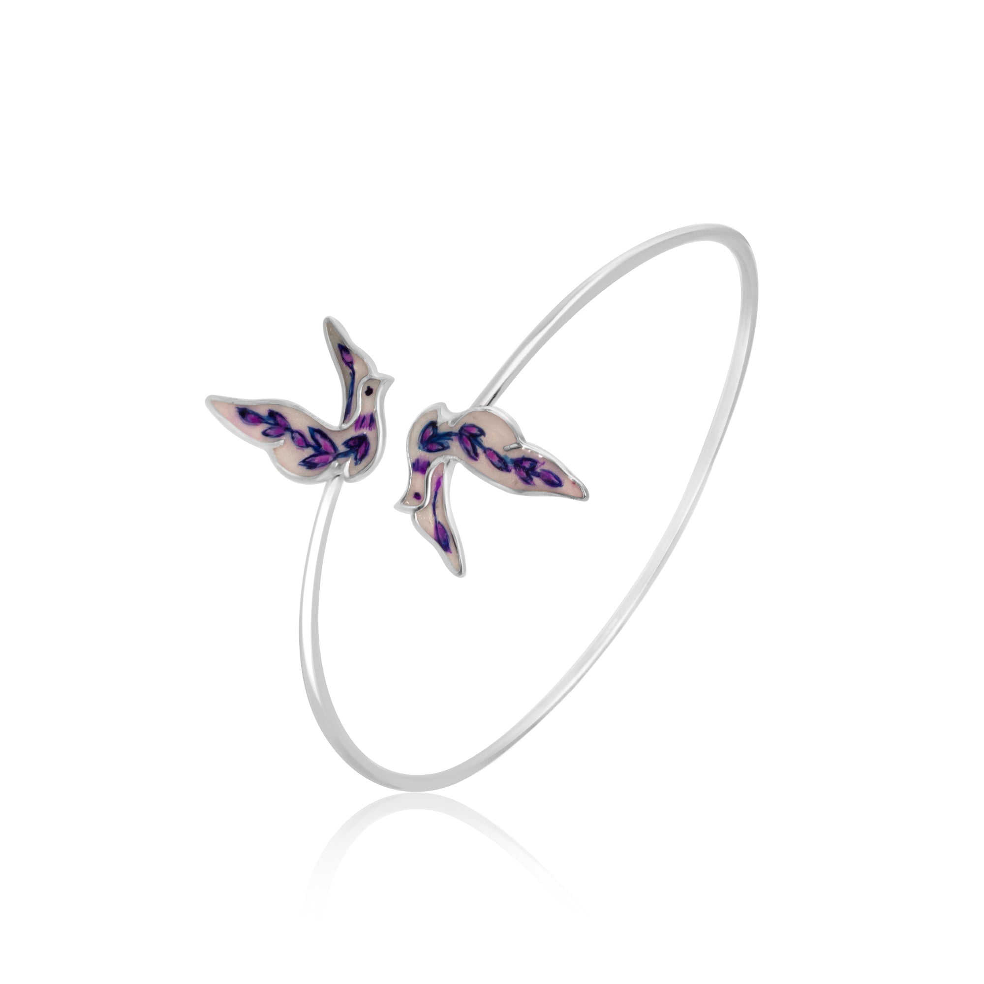 Enamel Nature-Inspired Bracelet in Real Rhodium - Kicky & Perky