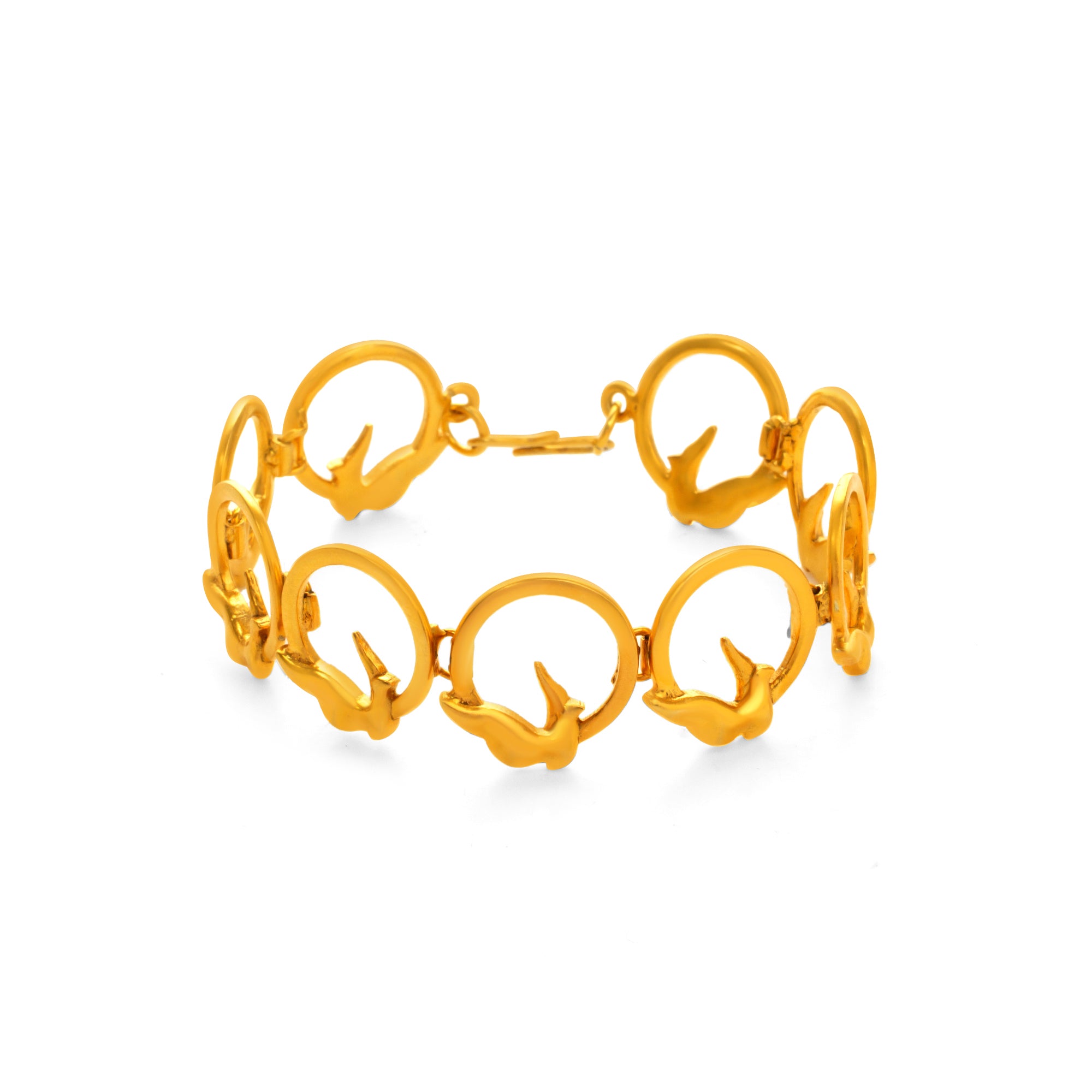 24K Gold-Plated Bird-Pattern Bracelet - Kicky & Perky