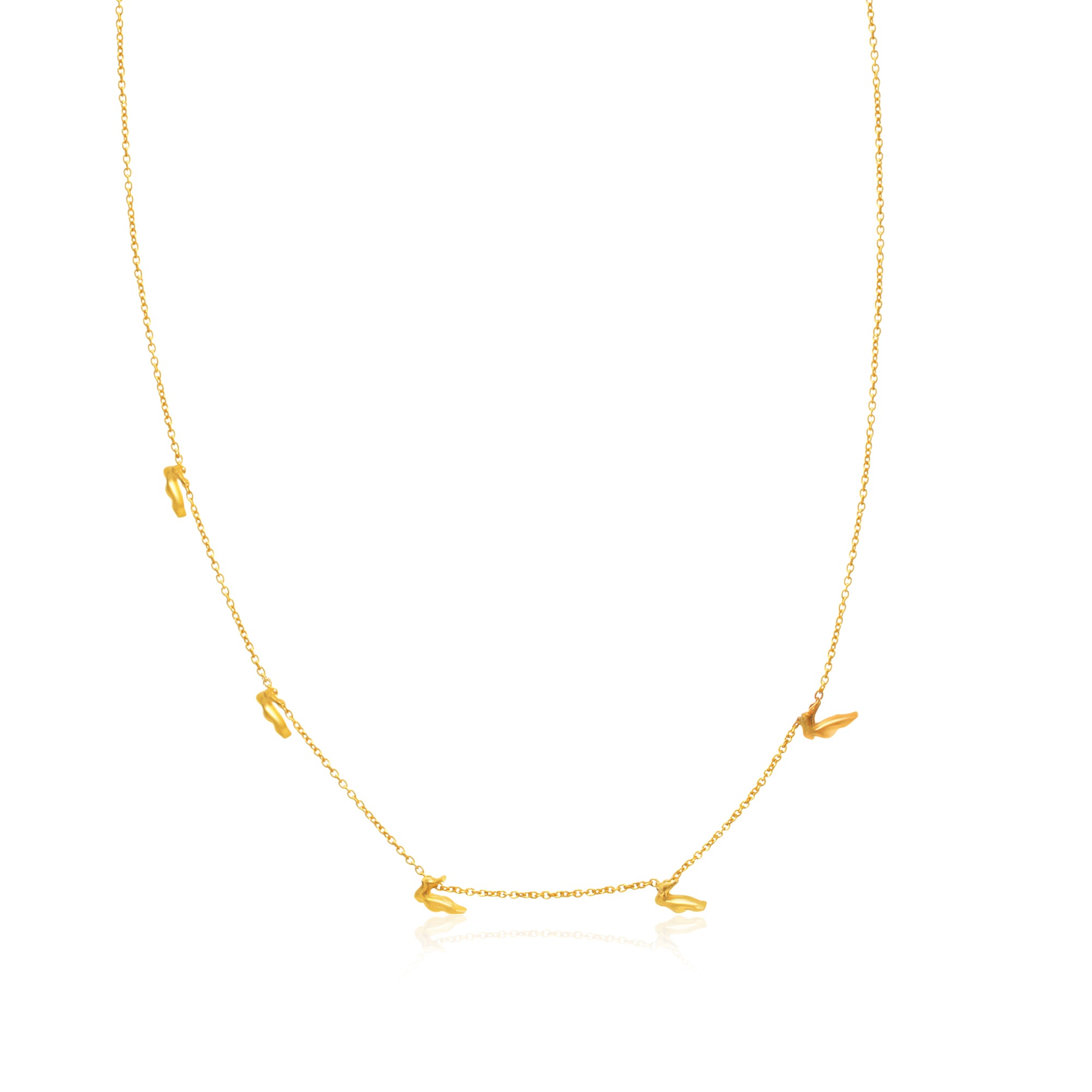 24K Gold-Plated Feather and Bird Pendant Necklace - Kicky & Perky