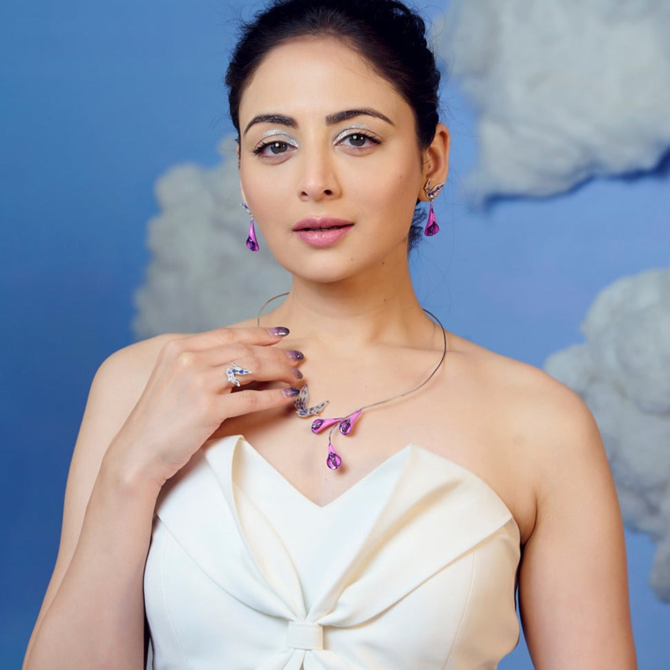 Magenta Mystical Forest Bell earrings