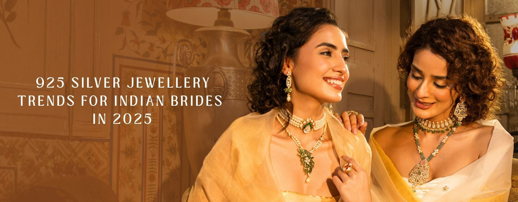 Indian bride wearing modern 925 silver jewellery inspired by heirloom designs for wedding celebrations