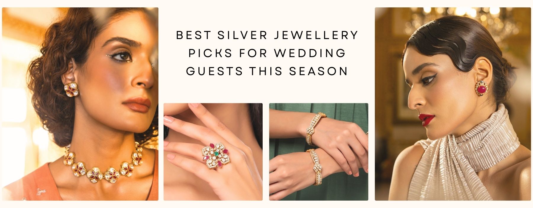 Elegant silver jewellery picks styled for wedding guests during festive celebrations