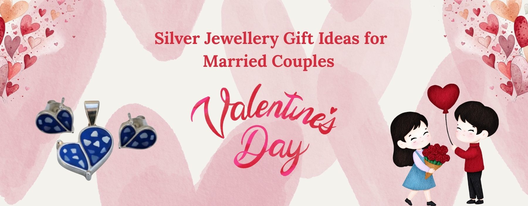 Elegant silver jewellery gift ideas for married couples to celebrate Valentine’s Day.